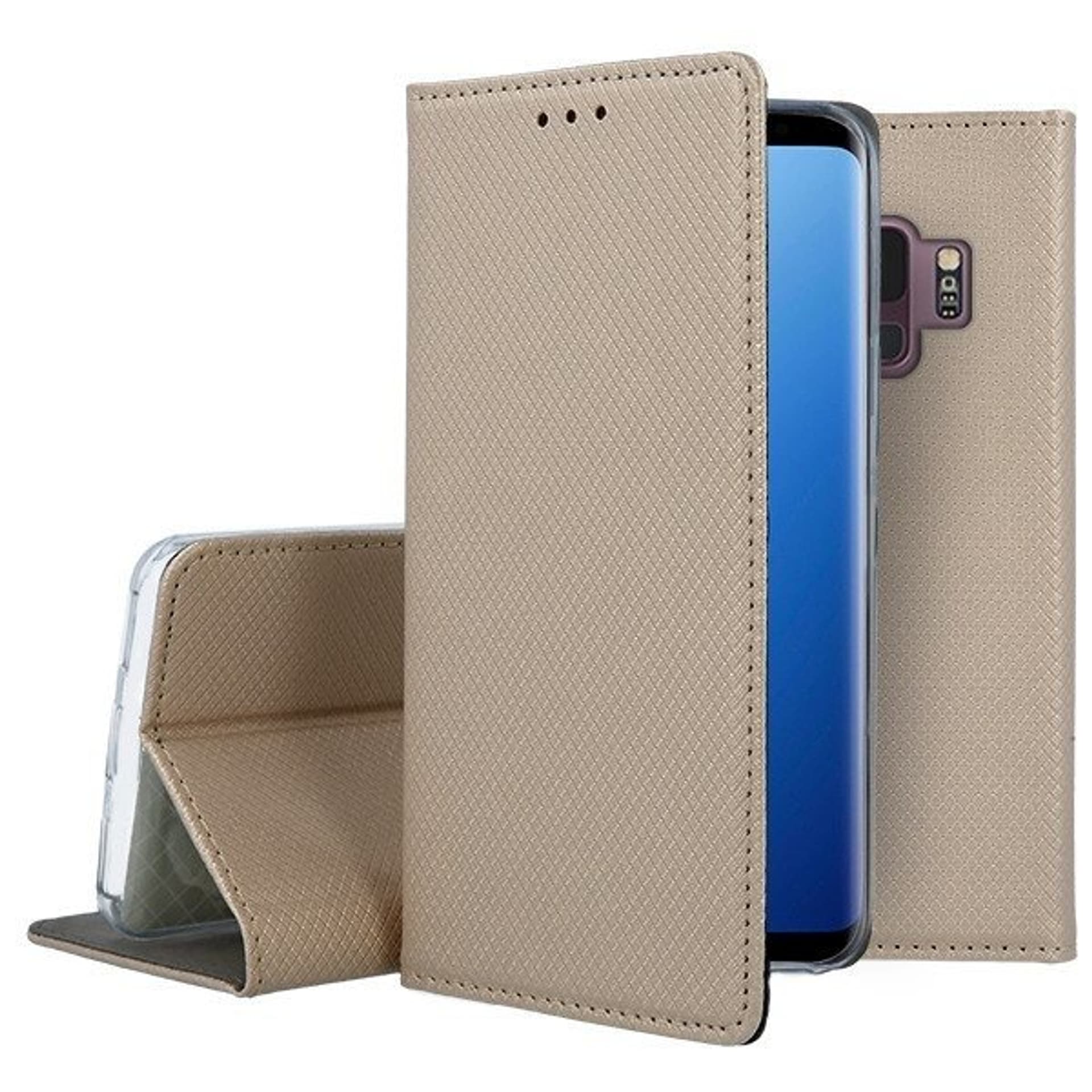 

Etui portfel flip magnet SAMSUNG GALAXY S9 złoty