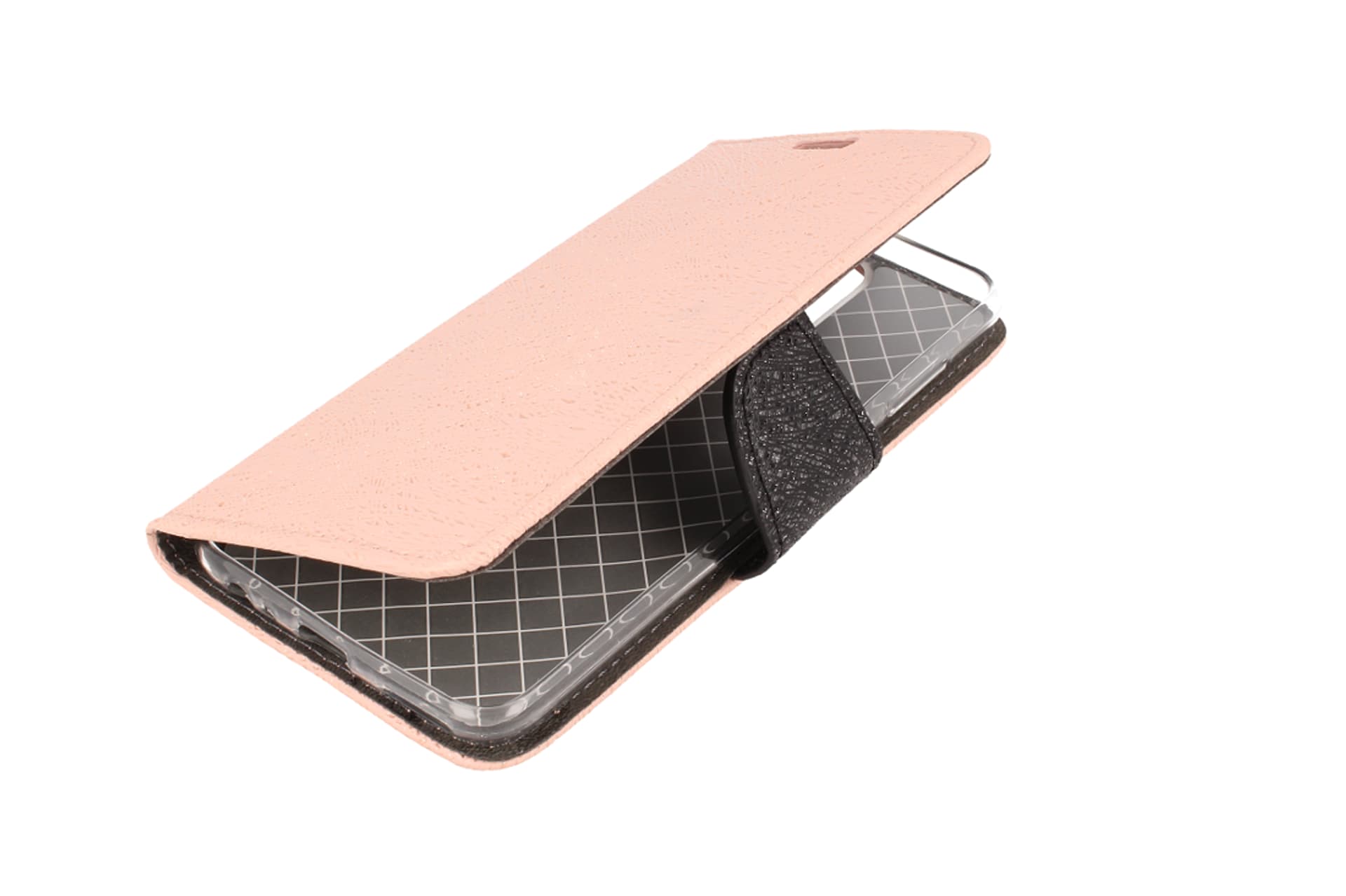 

Etui portfel fancy HUAWEI HONOR 7X różowo-czarny shine