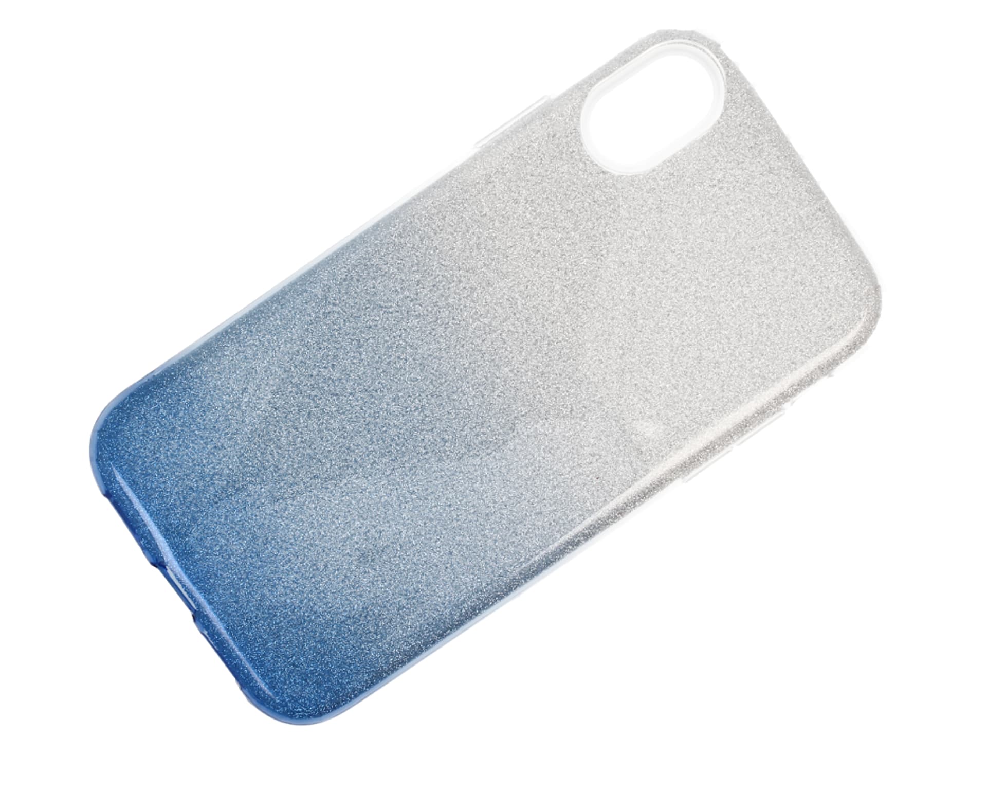 

Etui Glitter IPHONE XS MAX srebrno- niebieskie