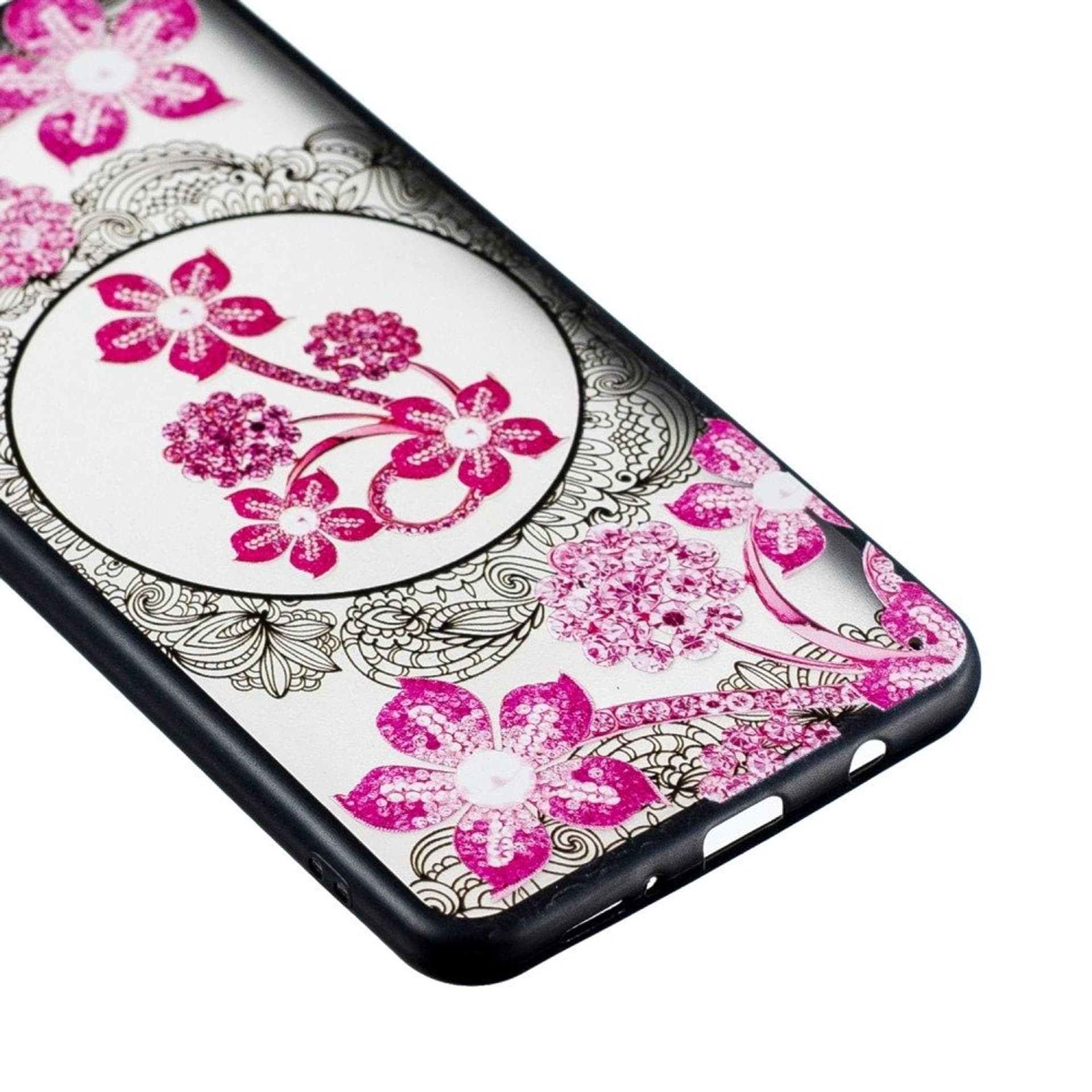 

Etui Slim case Art Wzory obudowa nakładka futerał do SAMSUNG GALAXY A7 2018 różowe kwiaty