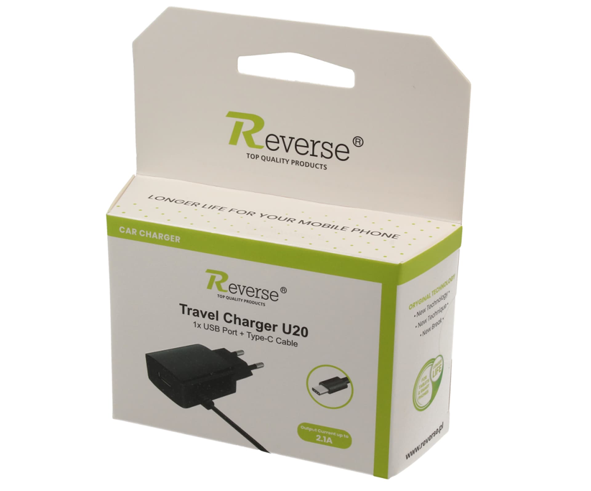 

Ładowarka sieciowa Reverse U20 2.1A 1XUSB+ TYPC 1M