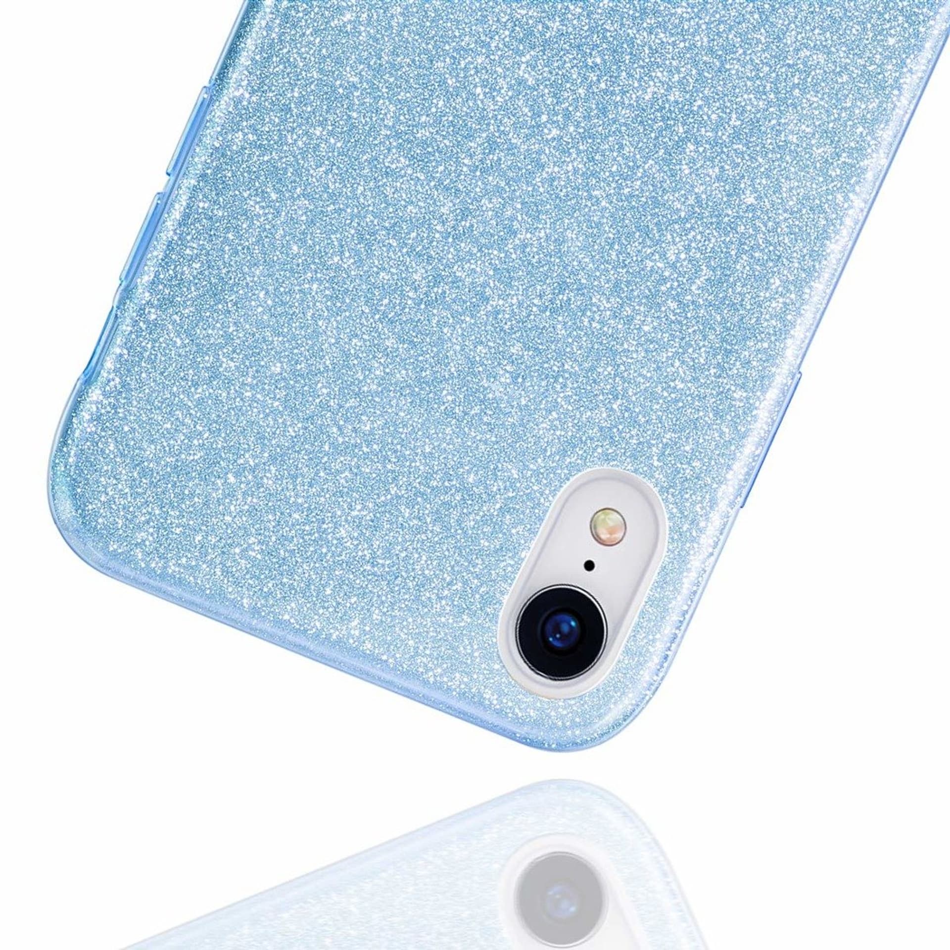 

Etui Glitter SAMSUNG A9 2018 srebrno- niebieskie