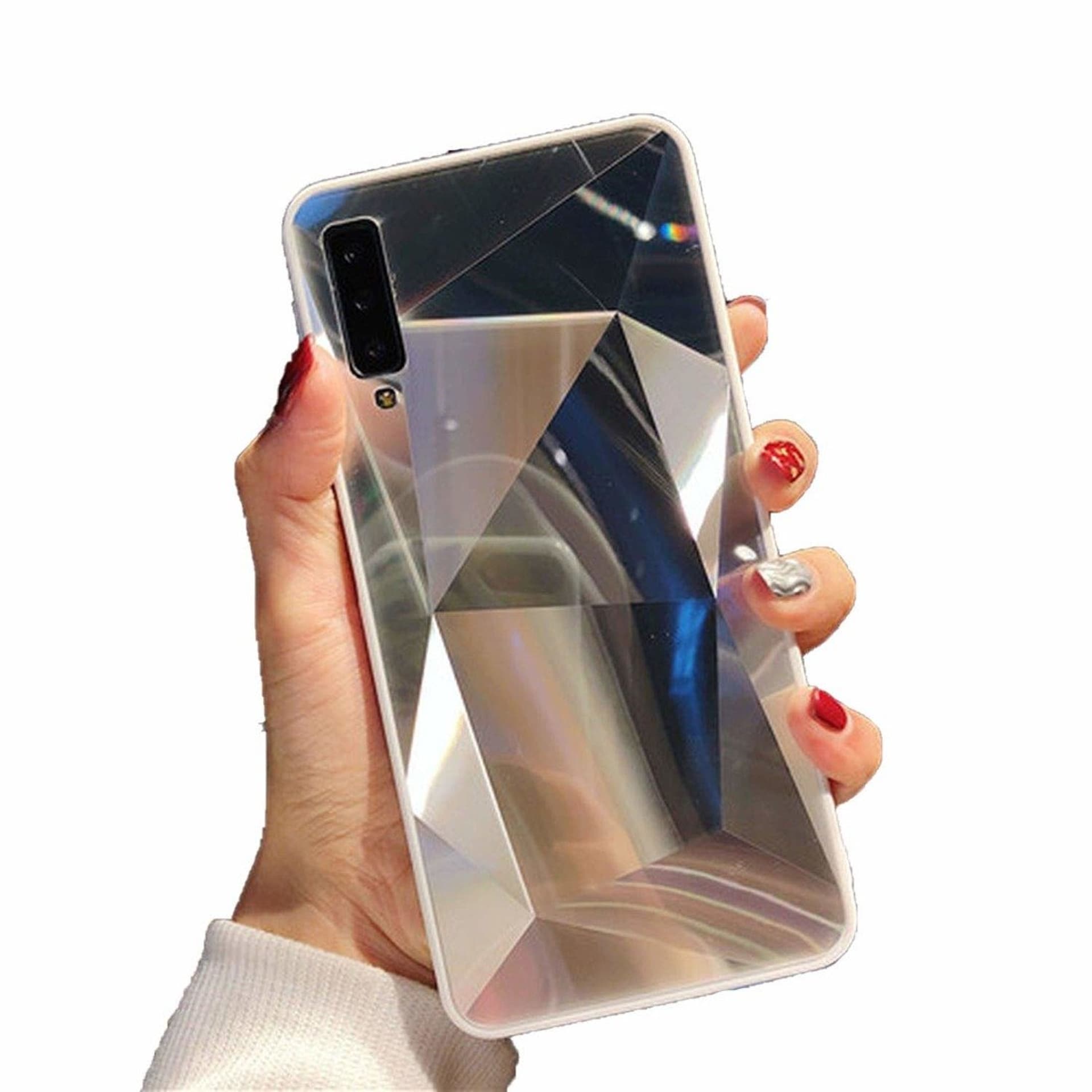 

Etui 3D Lustro Mirror Obudowa Diamond Stone SAMSUNG GALAXY S10 srebrne