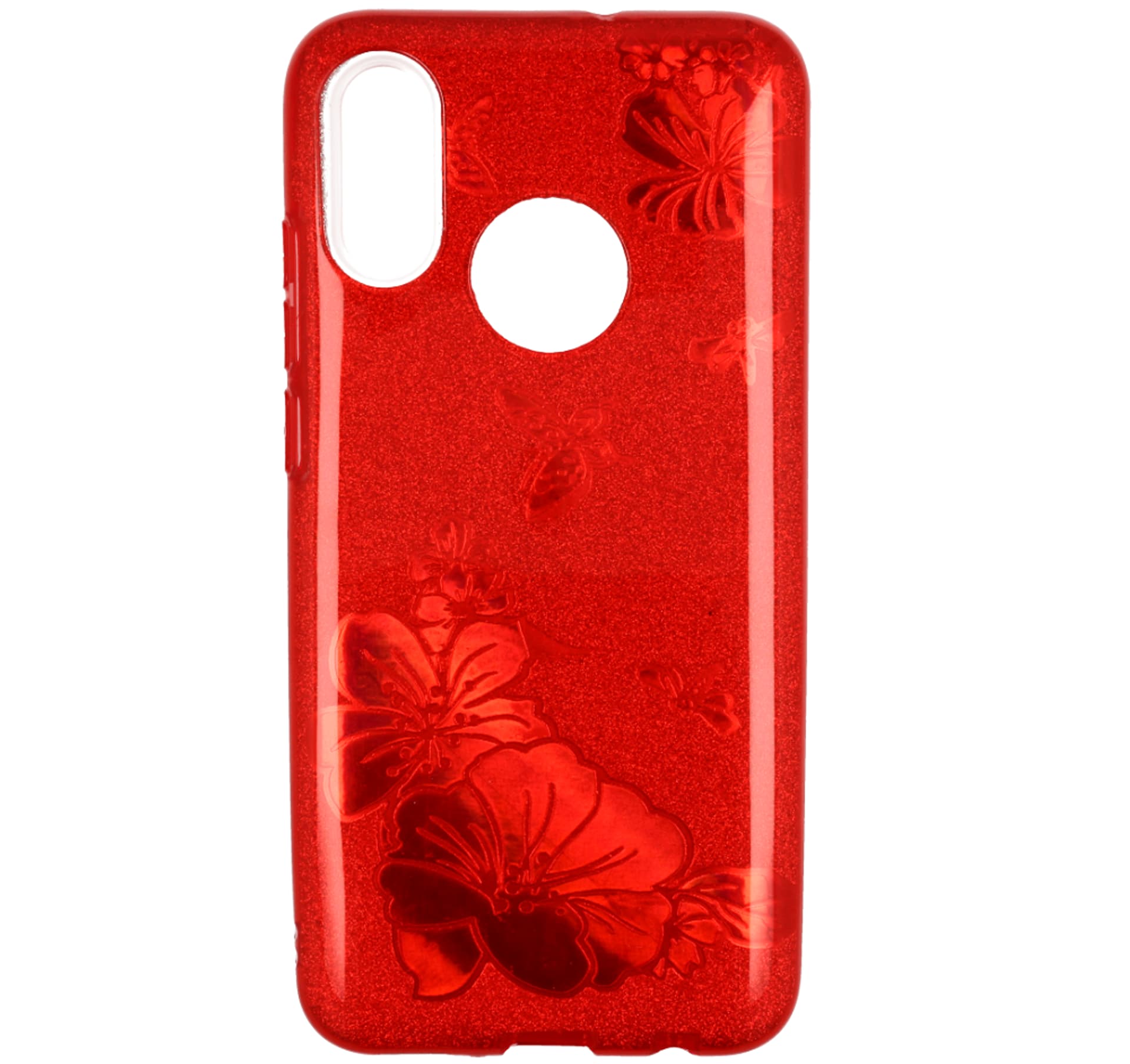 

Etui Brokat Glitter LG K10 2018 czerwony kwiat