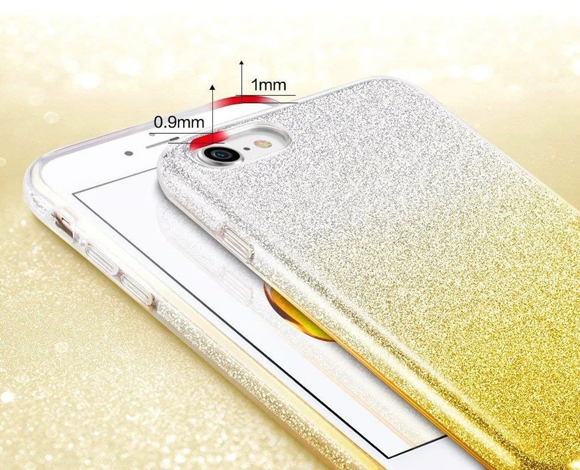 

Etui Brokat Glitter NOKIA 4.2 srebrno-złote