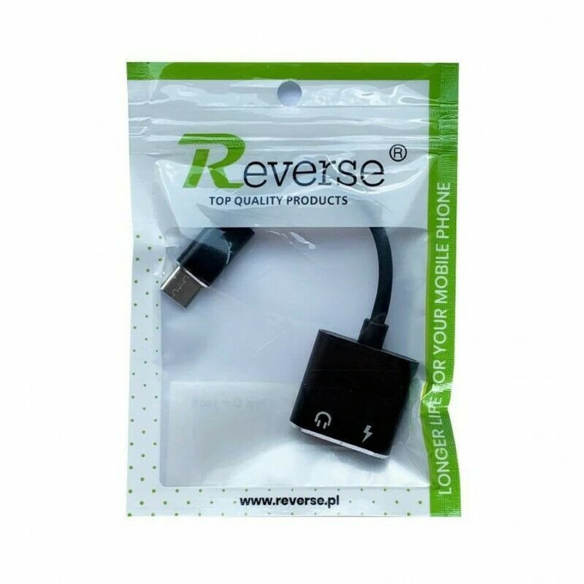 

Adapter Przejściówka Reverse USB-C TYP C / TYP C +JACK 3,5MM czarny