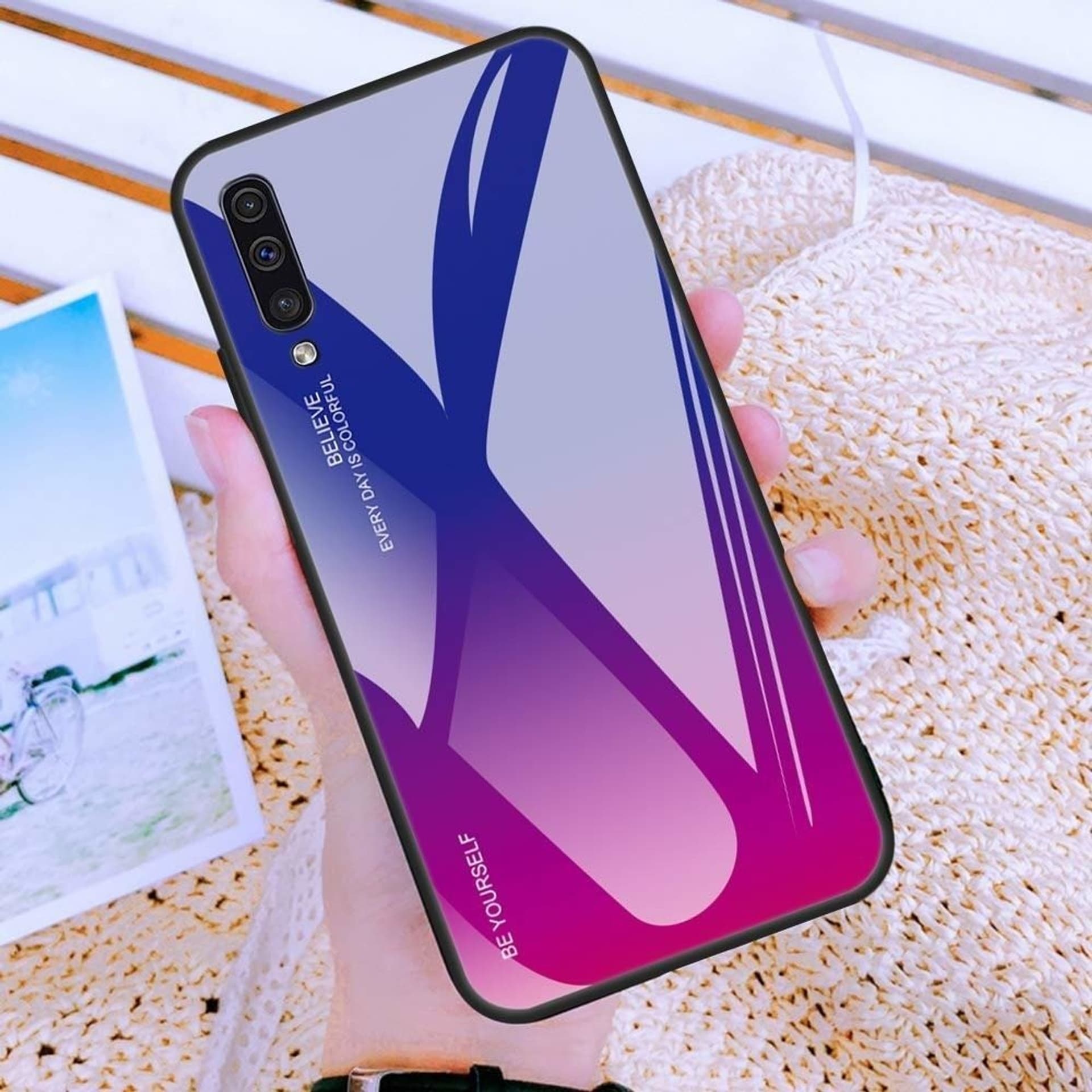 

Etui Szklane Glass case Gradient IPHONE 11 PRO MAX niebiesko-różowe