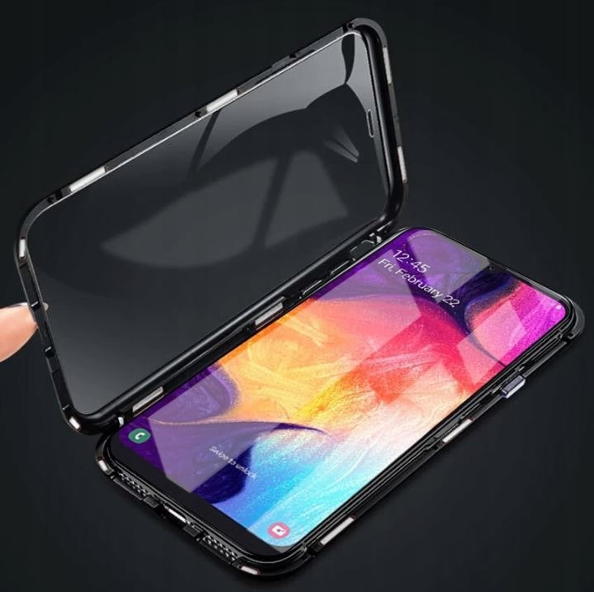 

Etui Magnetic 3w1 SAMSUNG GALAXY A50 / A30S Aluminium i Szkło Double Magnetic 360 czarne