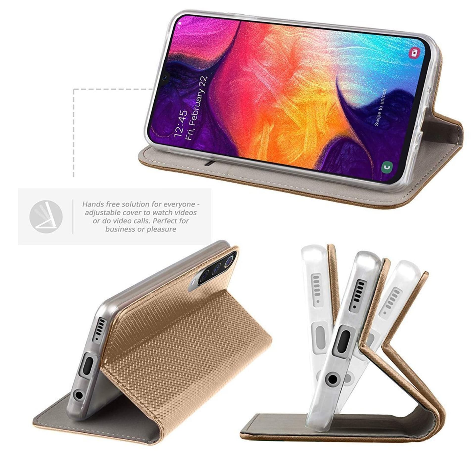 

Etui HUAWEI Y6P portfel z klapką Flip Magnet złote