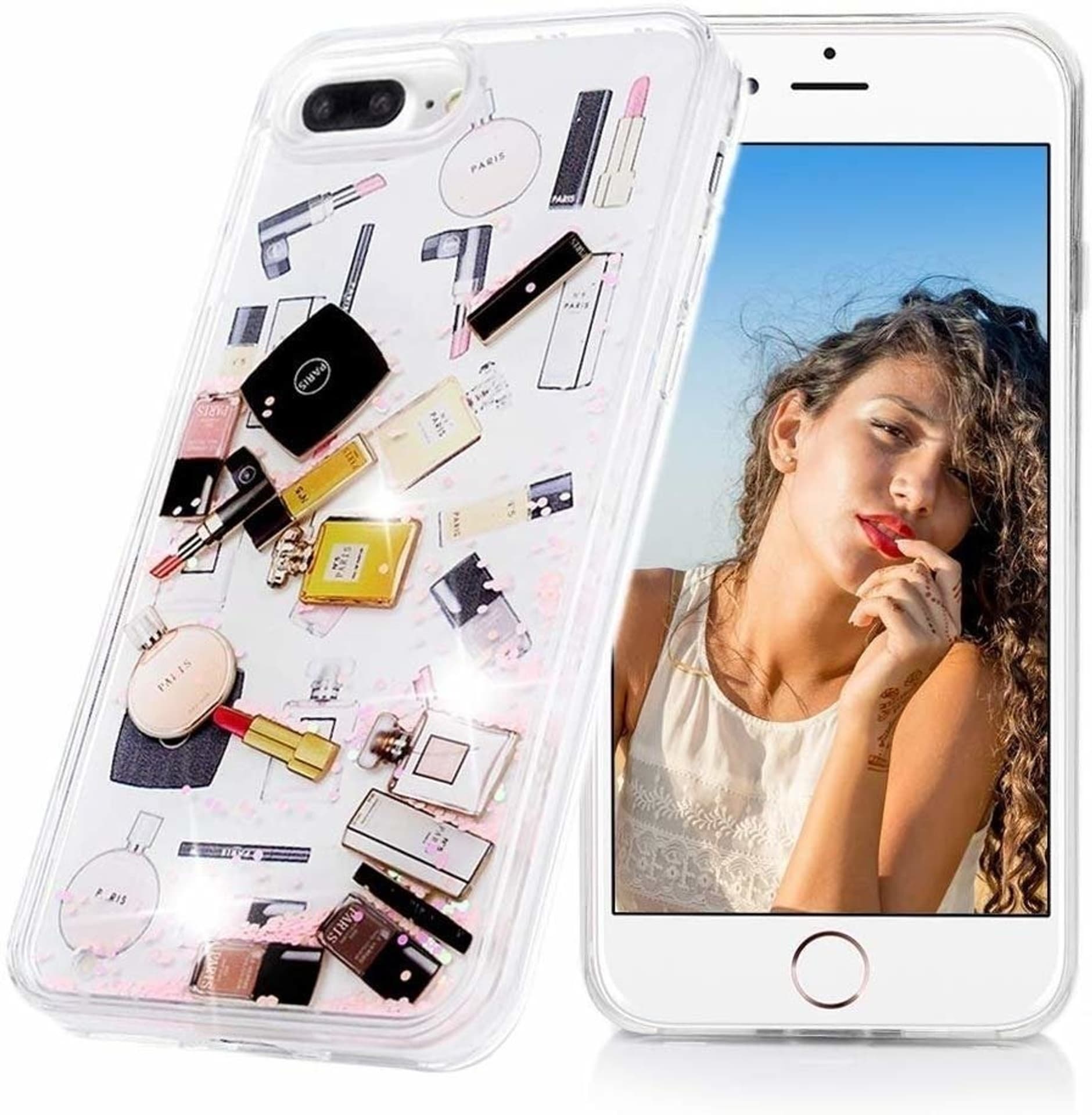 

Etui XIAOMI MI NOTE 10 Liquid Make Up Brokat różowe