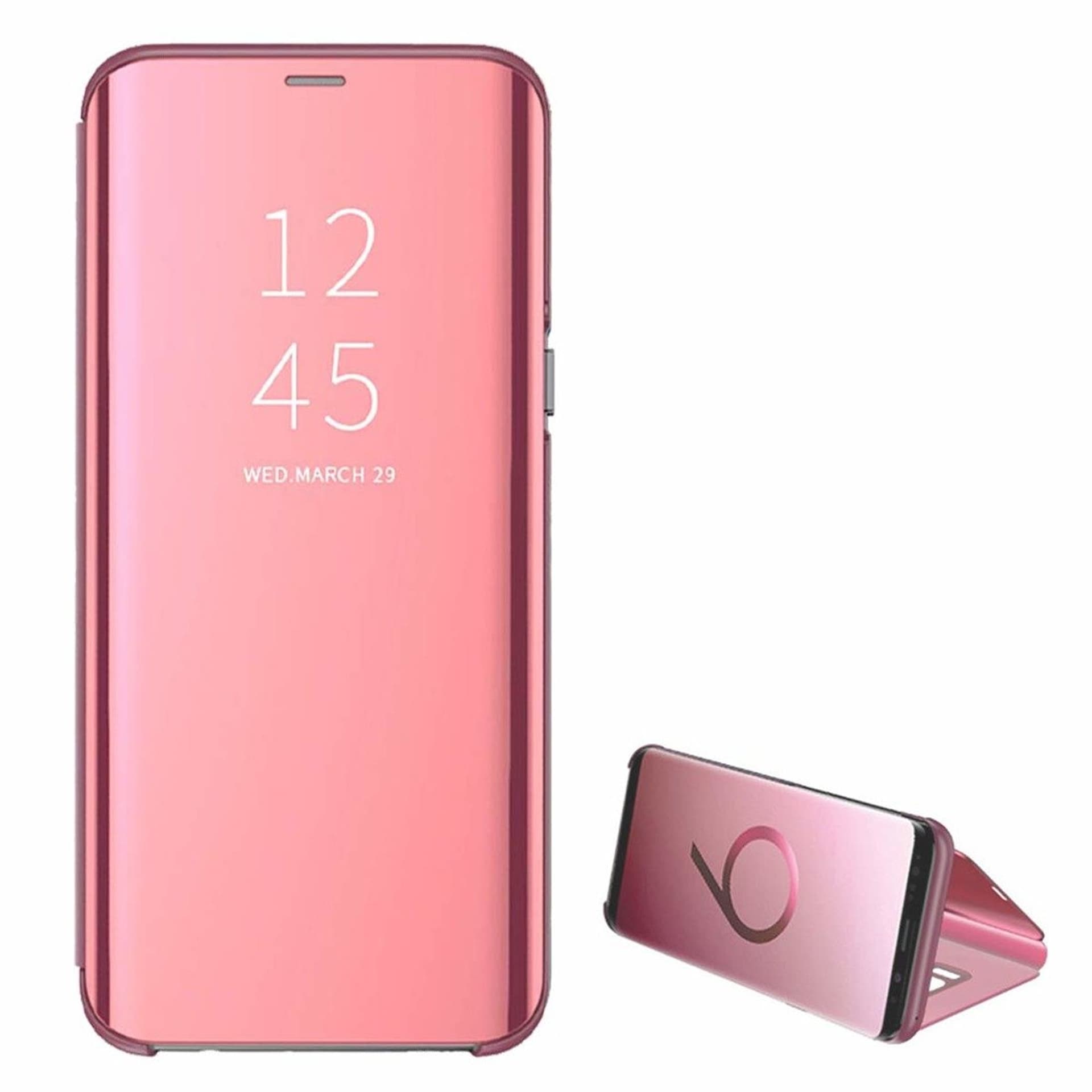 

Etui HUAWEI Y5P Clear View Cover z klapką różowe