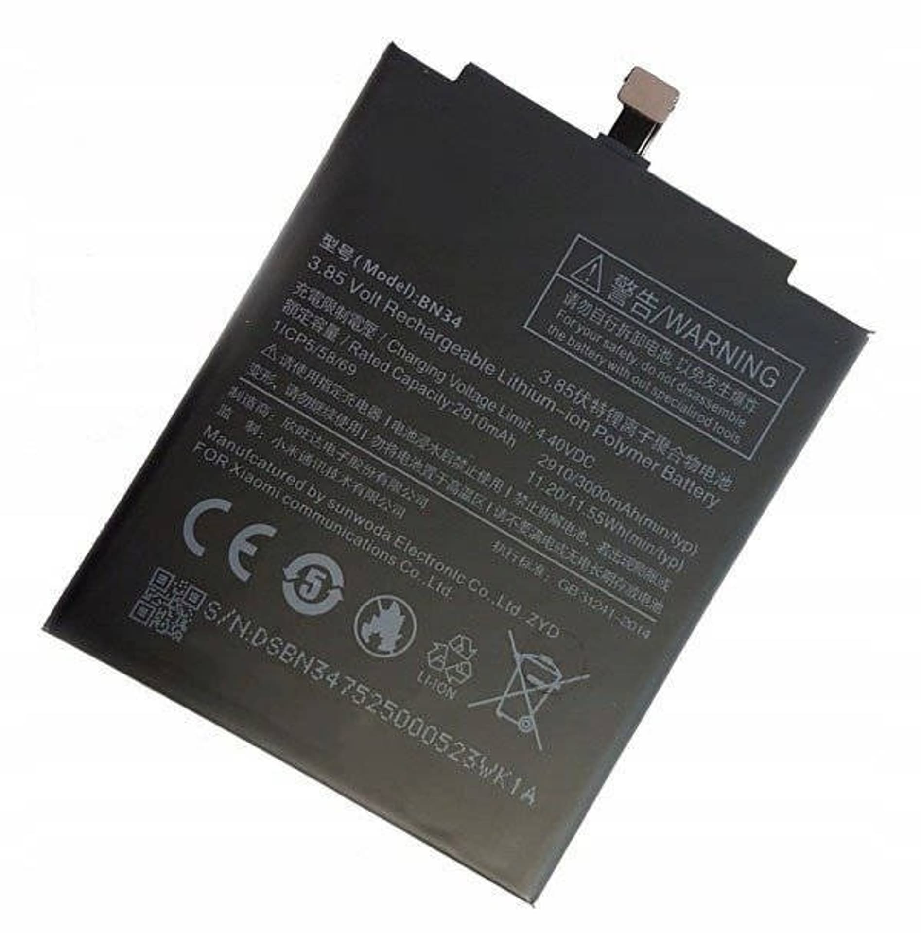 

Bateria do XIAOMI REDMI 5A 3000 mAh BN34
