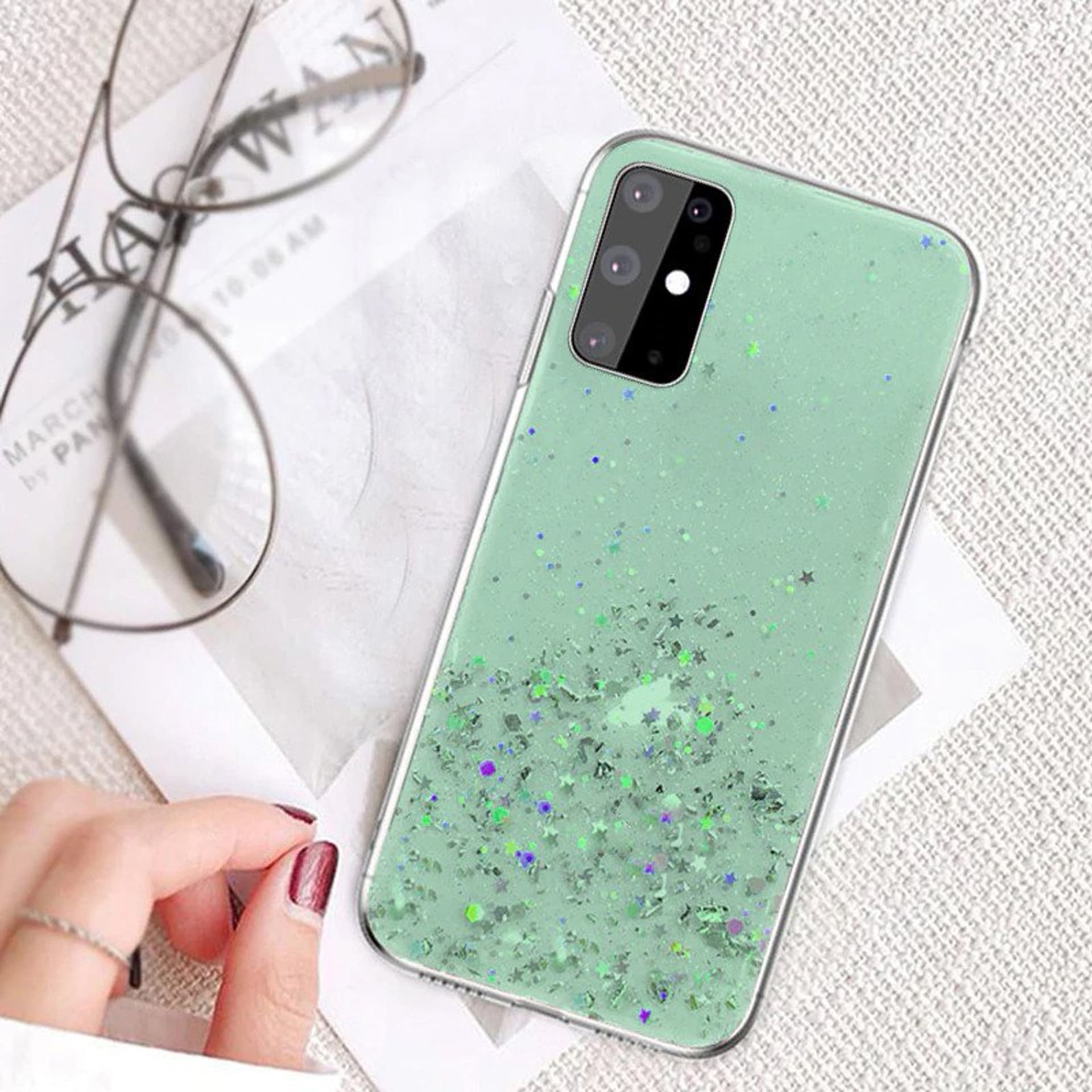 

Etui HUAWEI Y6P Brokat Cekiny Glue Glitter Case zielone