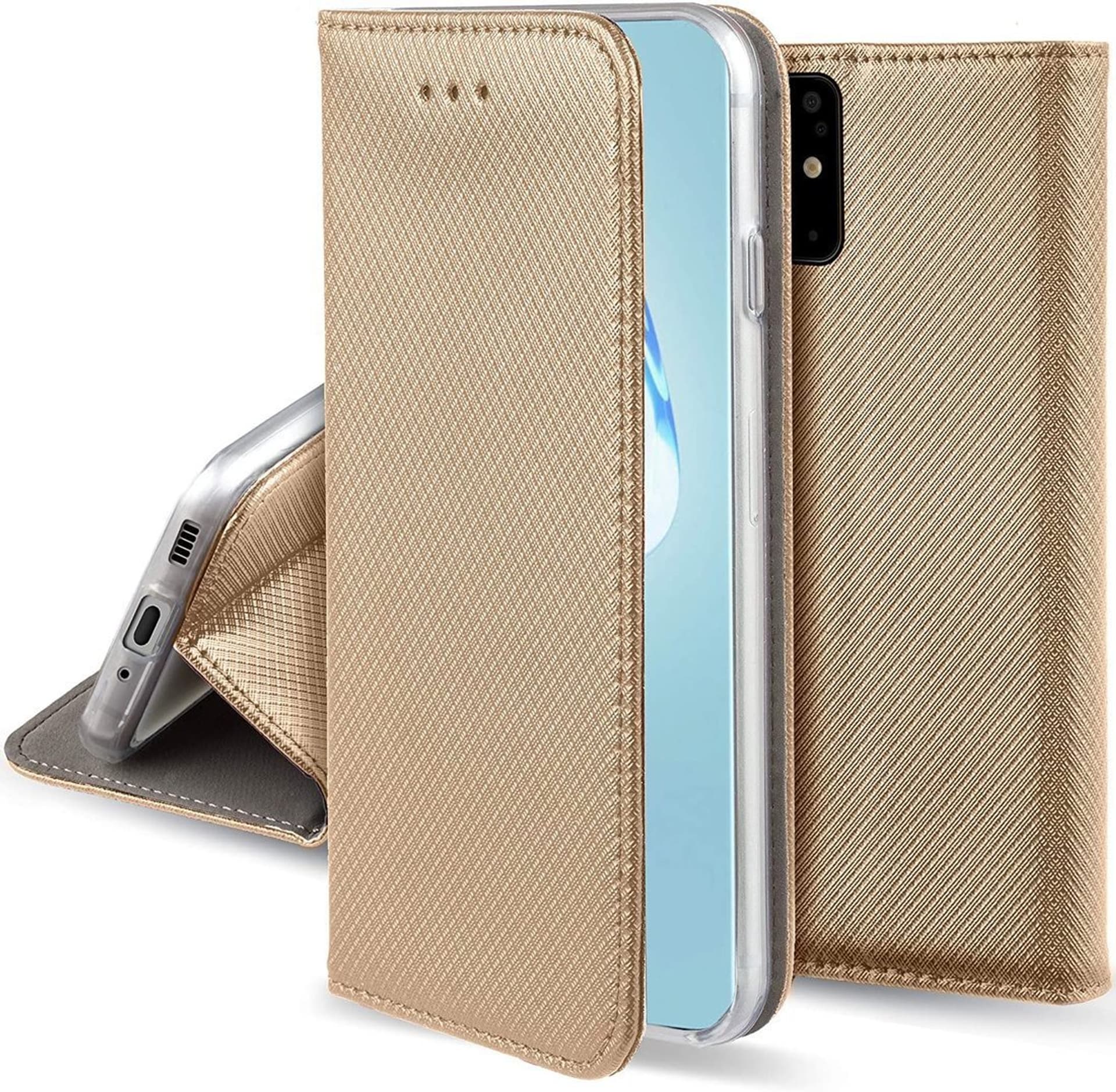 

Etui SAMSUNG GALAXY A41 portfel z klapką Flip Magnet złote