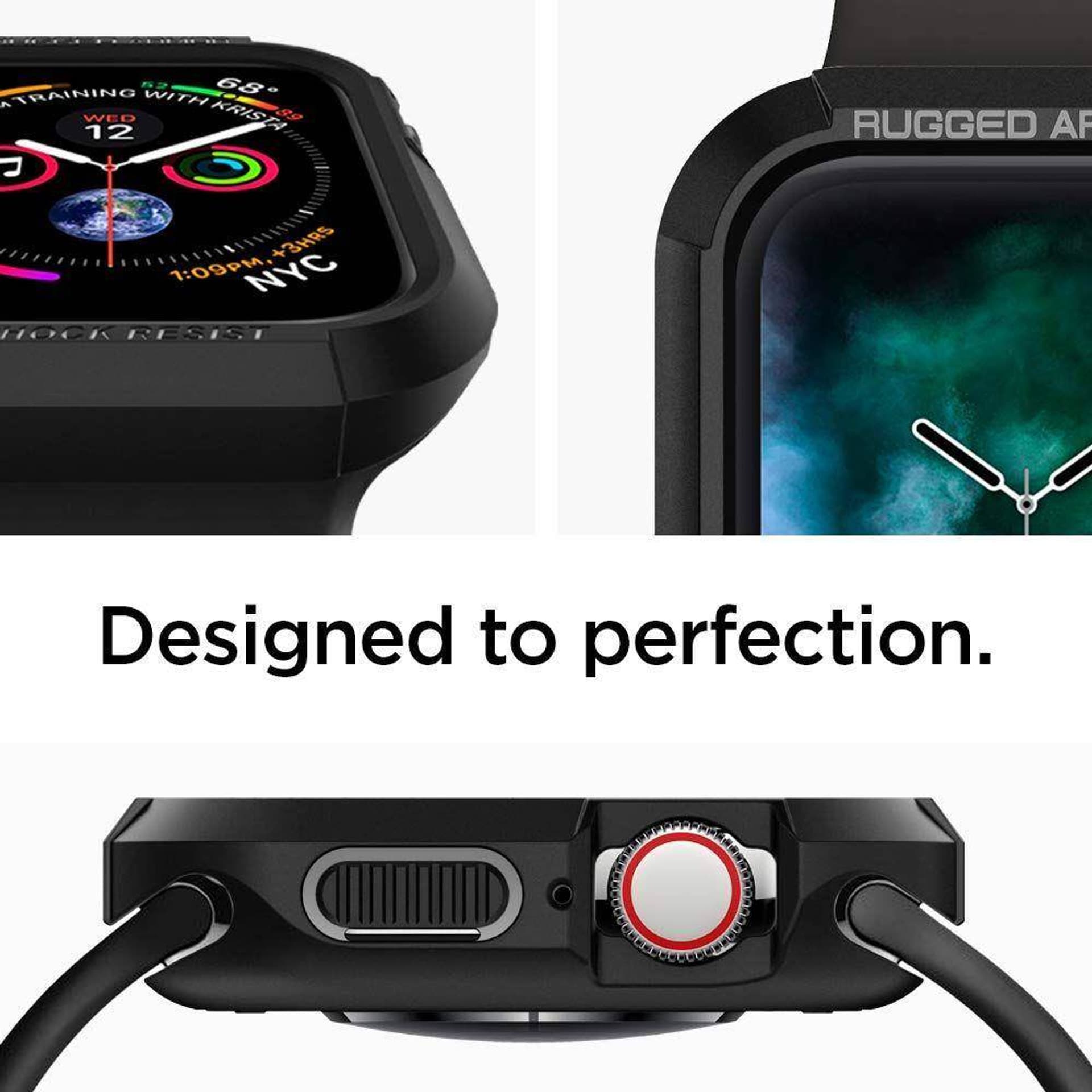 

Etui APPLE WATCH 4 / 5 (44 mm) Spigen Rugged Armor czarne, 44 mm) spigen rugged armor czarn