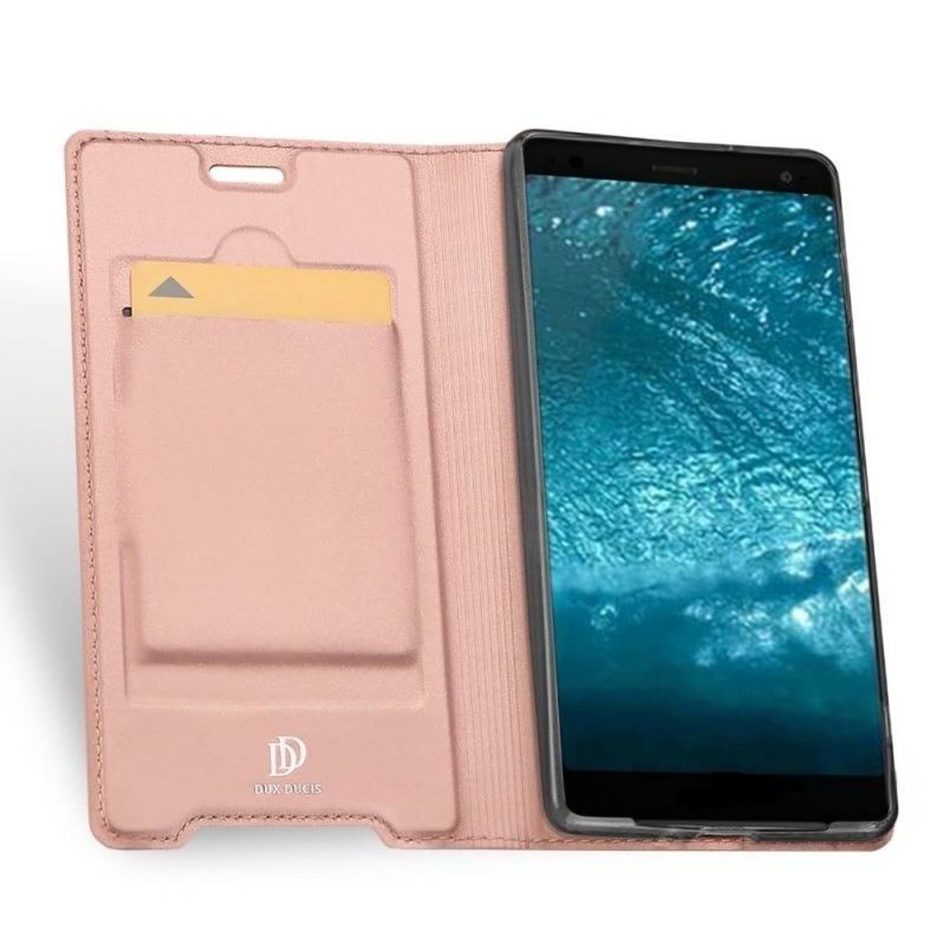 

Etui HUAWEI Y6P z klapką Dux Ducis skórzane Skin Leather jasny róż