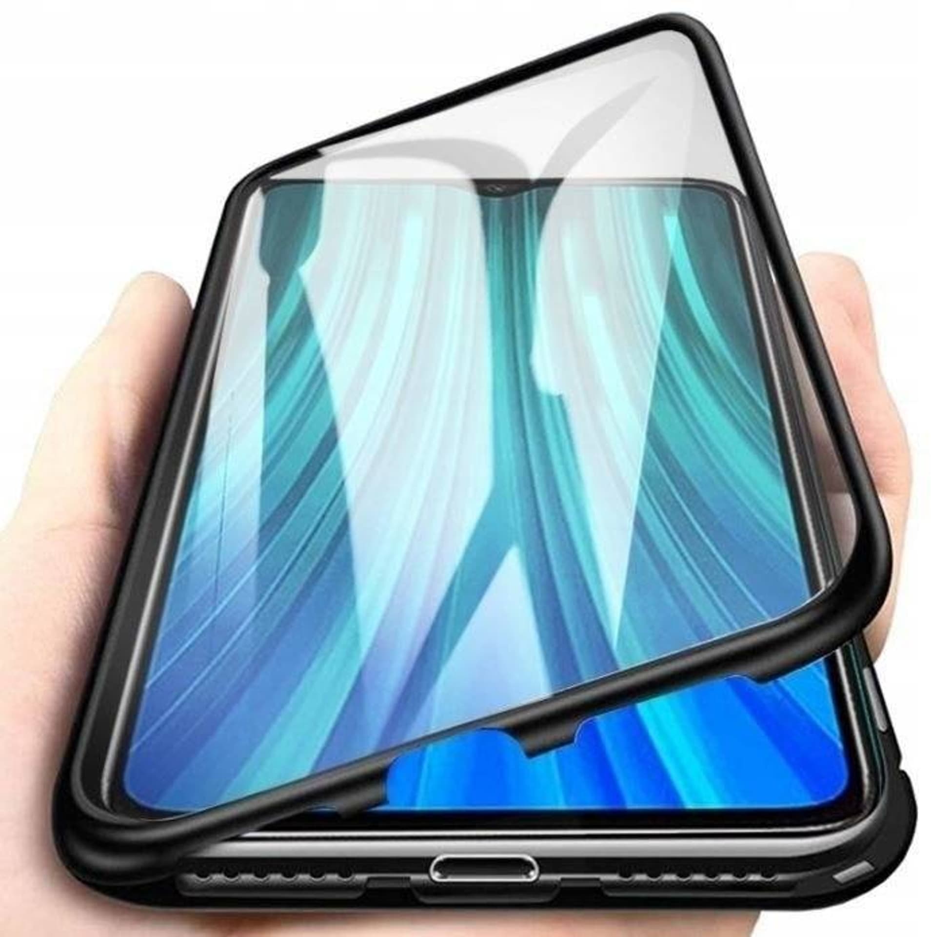 

Etui IPHONE 13 3w1 Double Magnetic 360° Aluminium i Szkło czarne