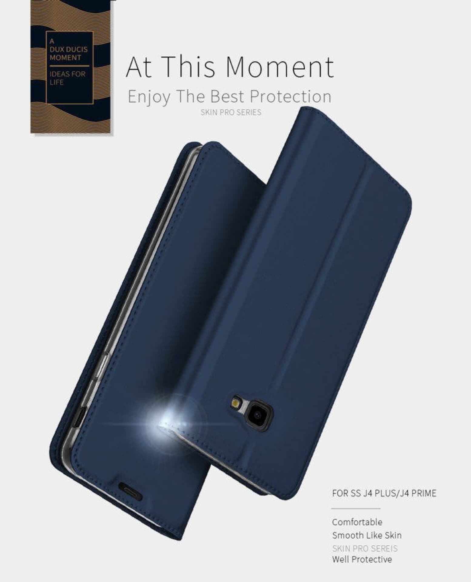 

Etui SAMSUNG GALAXY A01 z klapką Dux Ducis skórzane Skin Leather granatowe