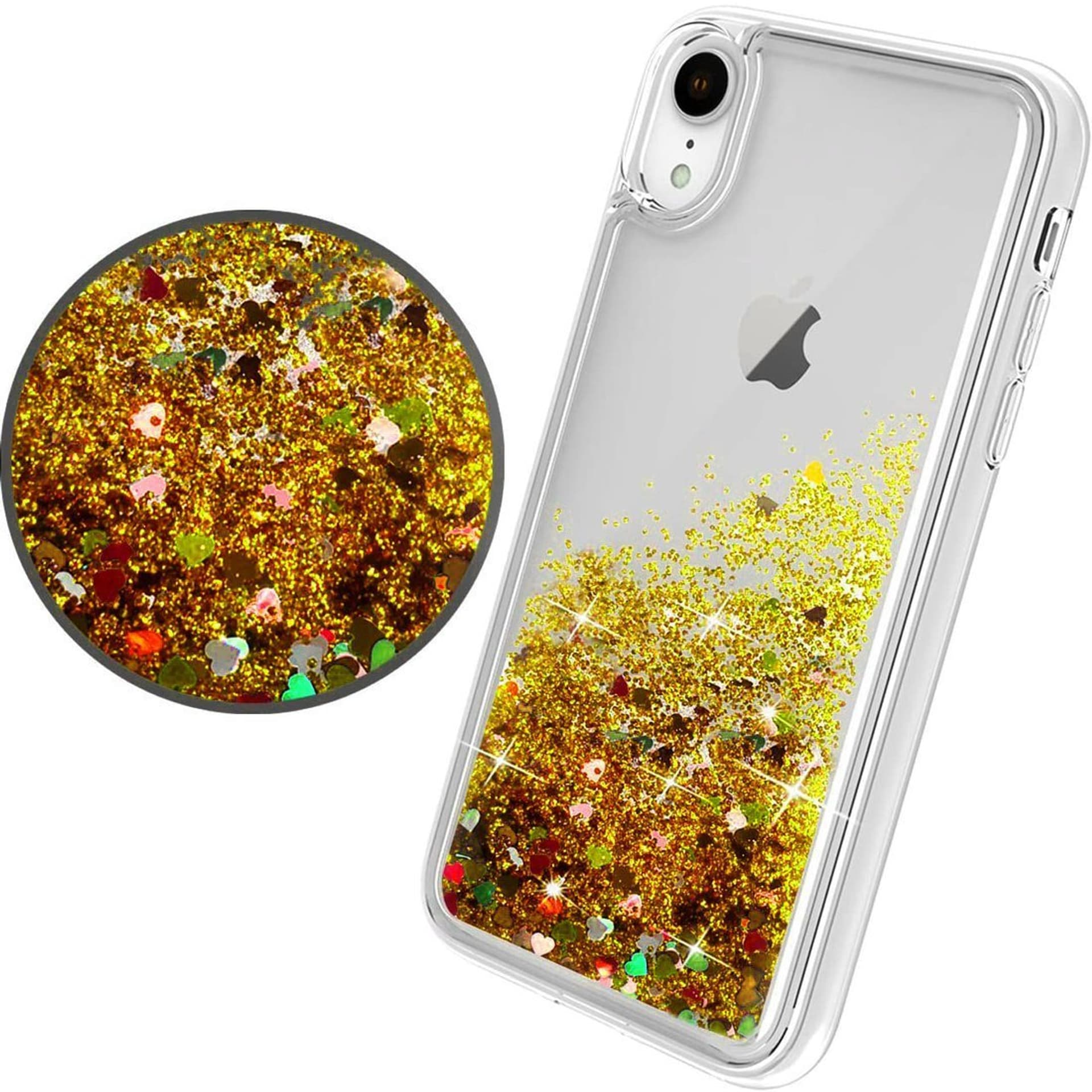 

Etui HUAWEI Y6P Liquid Brokat złote