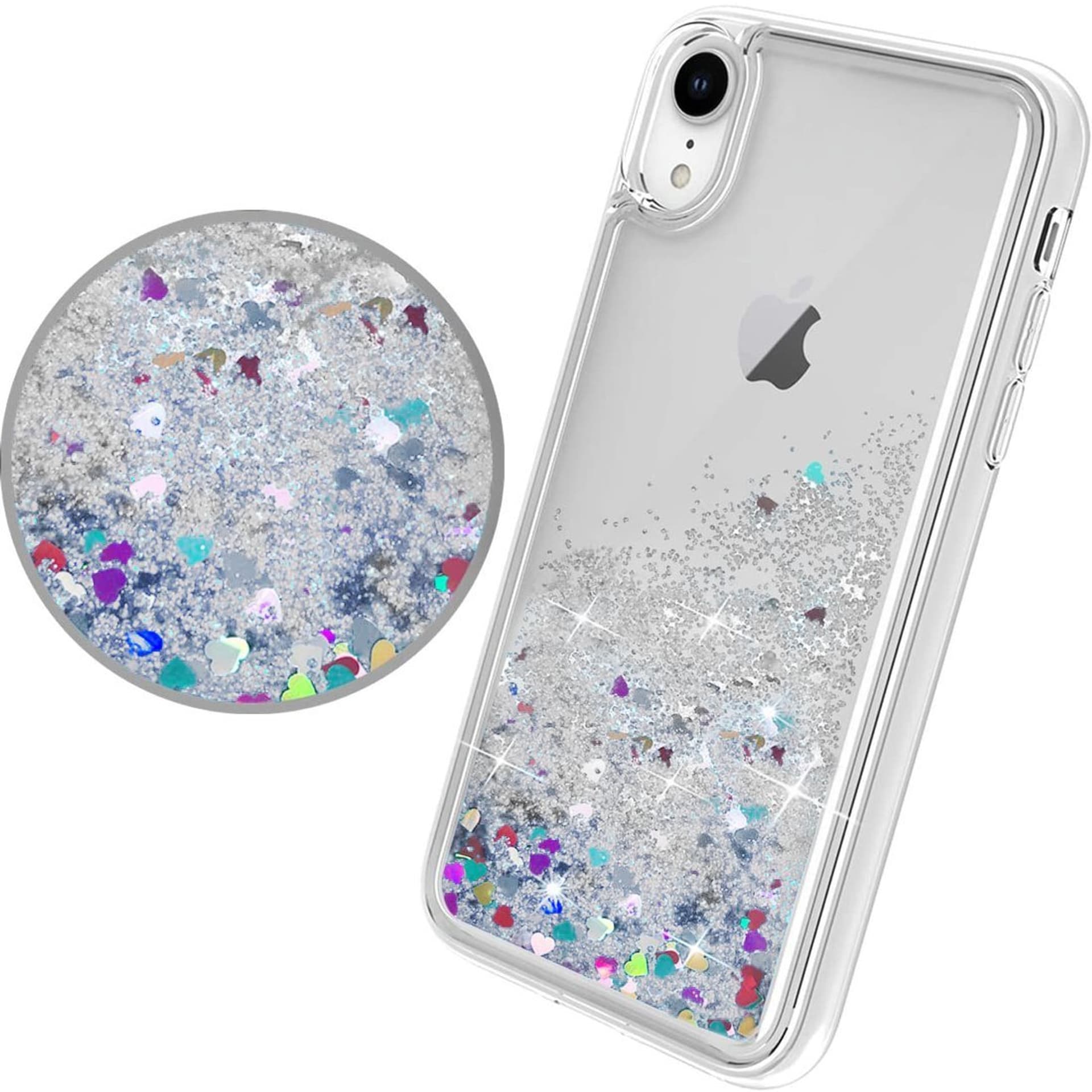 

Etui HUAWEI P40 LITE E Liquid Brokat srebrne