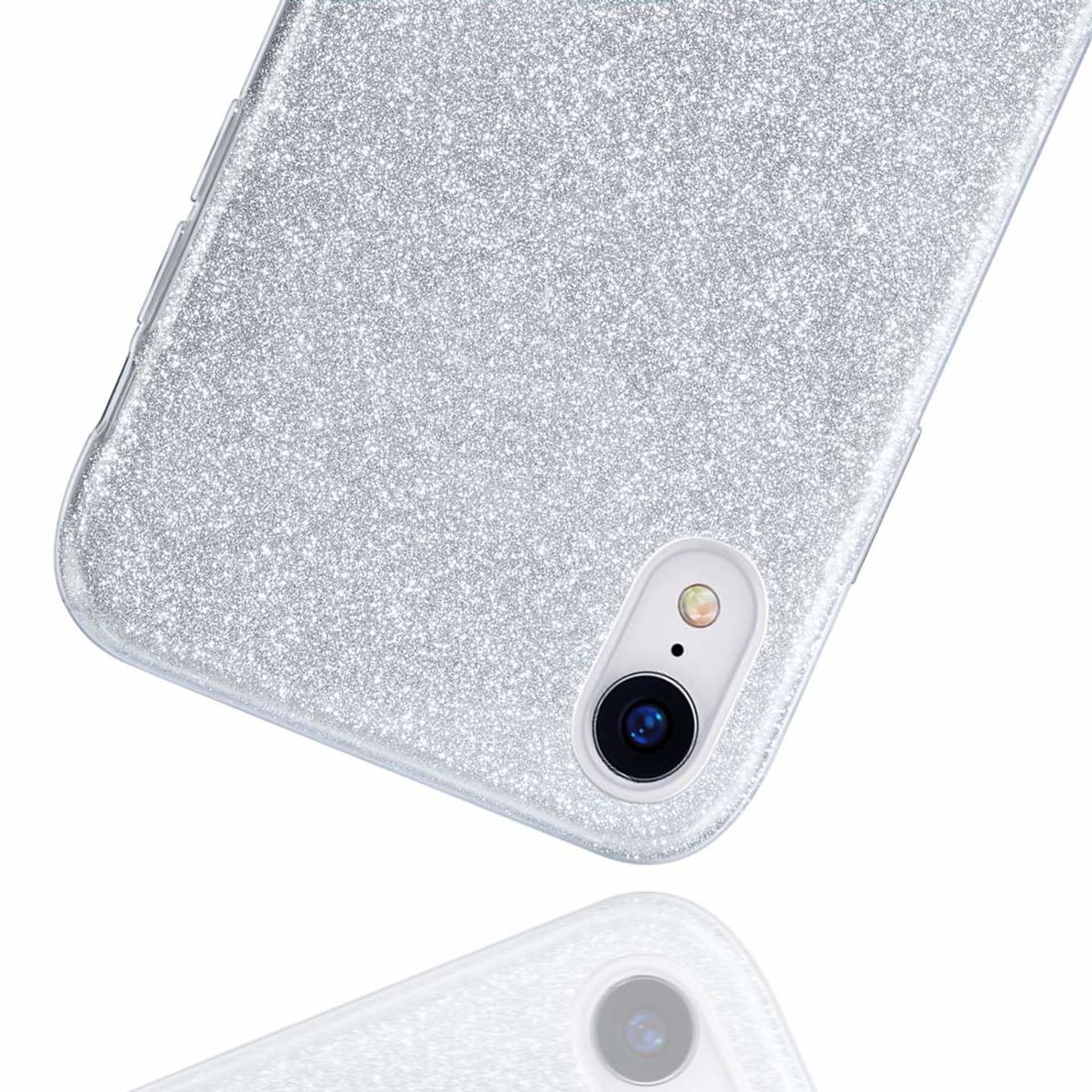 

Etui MOTOROLA MOTO E32 Brokat Glitter srebrne