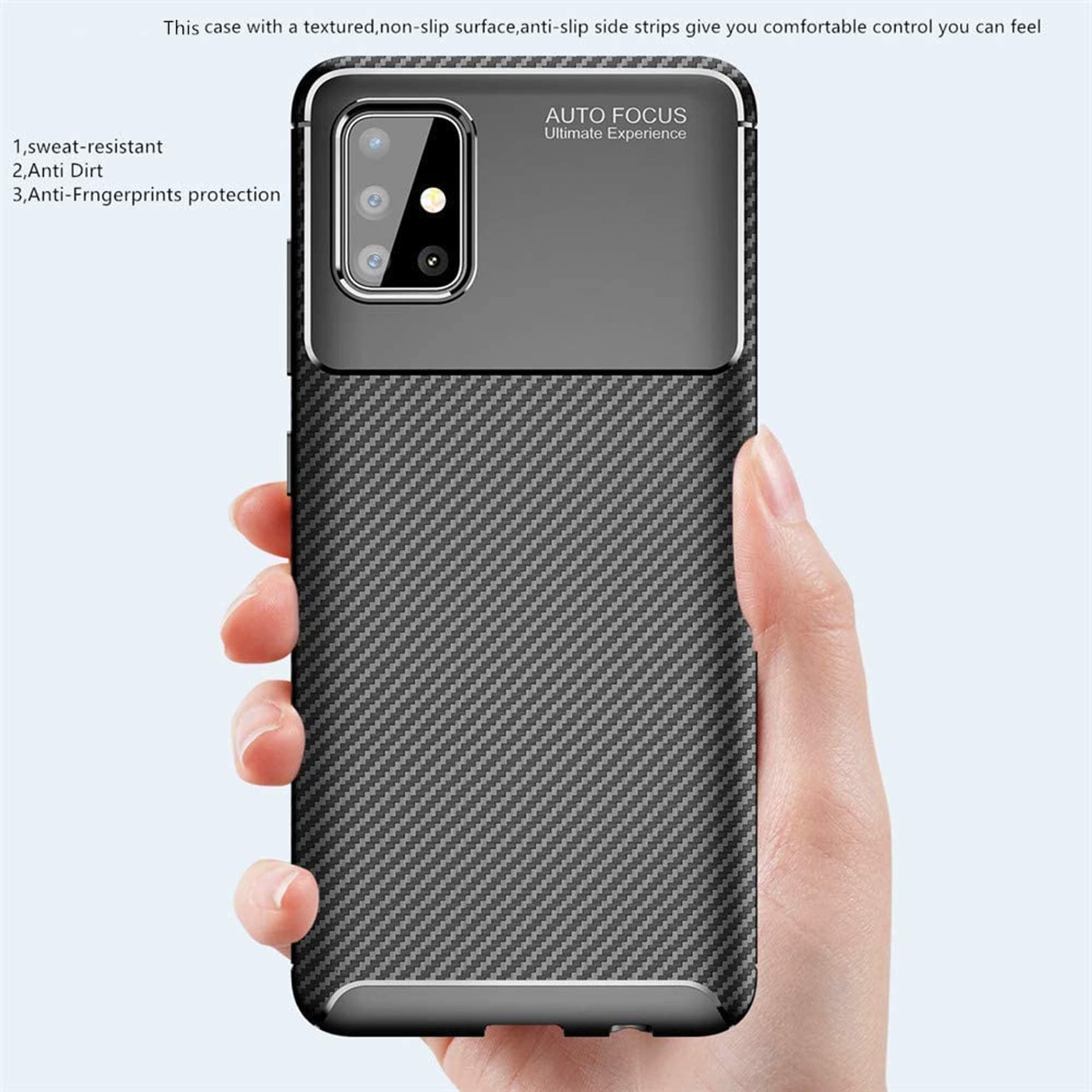 

Etui SAMSUNG GALAXY A51 Pancerne Shockproof Carbon Fiber czarne