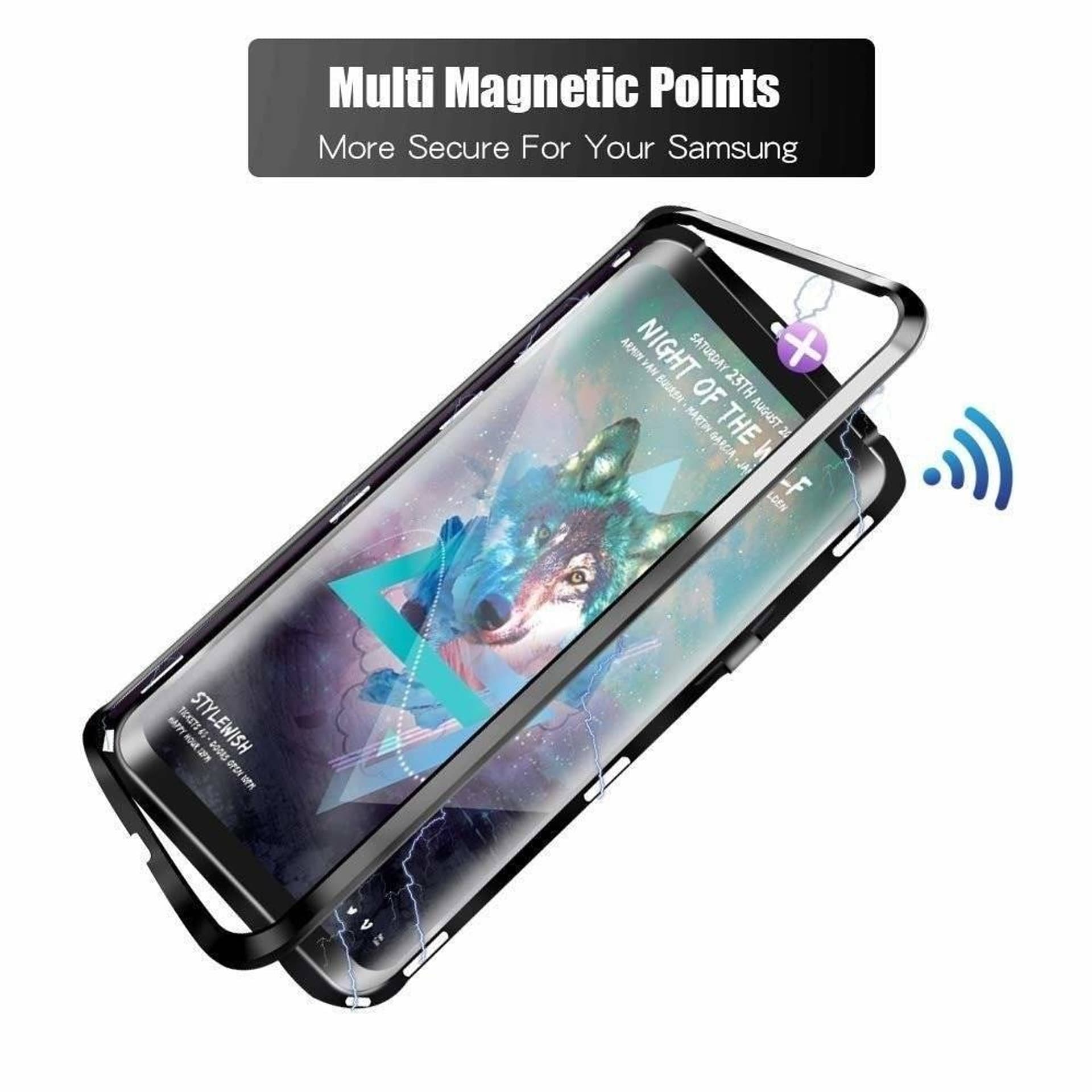 

Etui SAMSUNG GALAXY S10+ PLUS 3w1 Double Magnetic 360° Aluminium i Szkło czarne