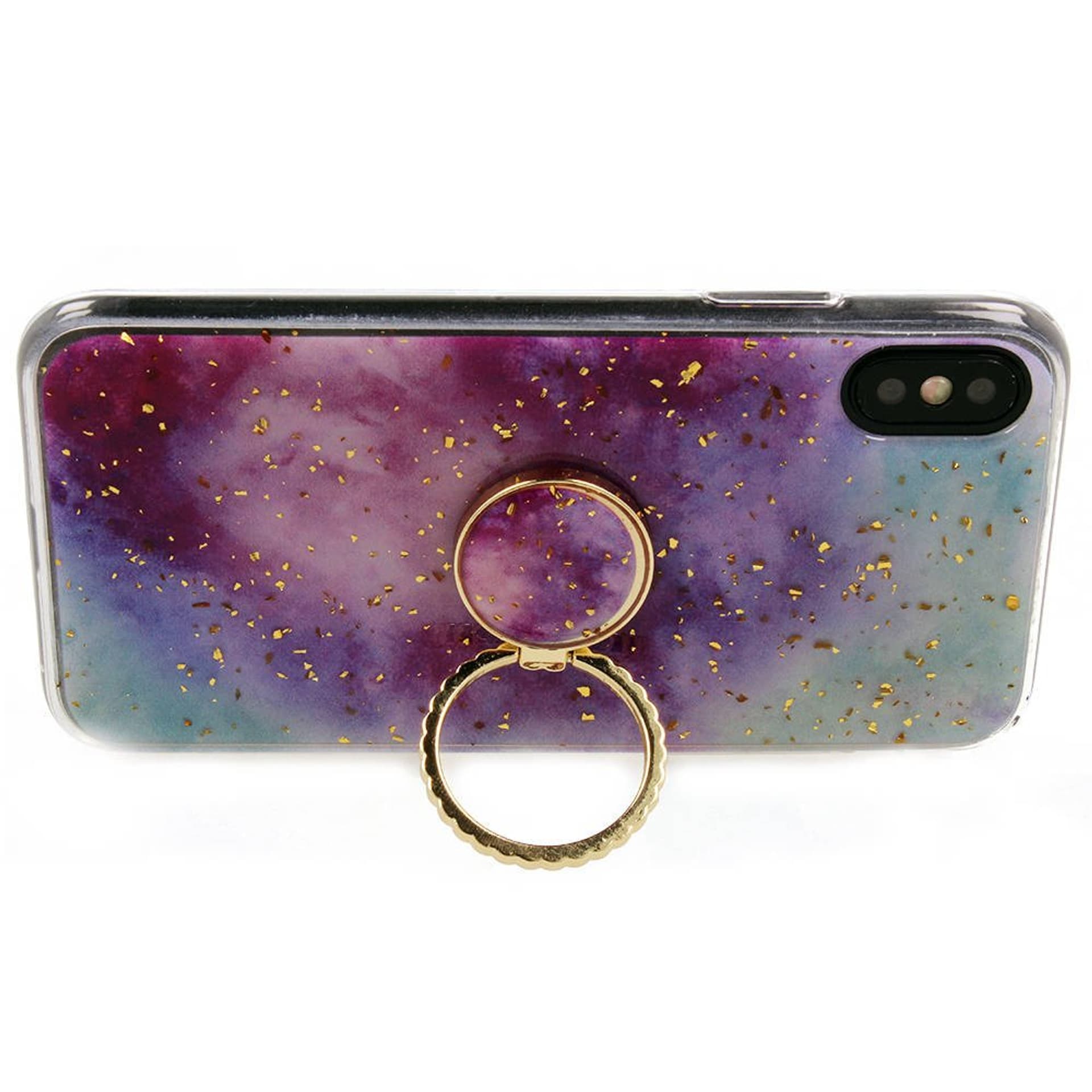 

Etui IPHONE 12 MINI Marble Ring Holder Pierścień fioletowo-niebieskie
