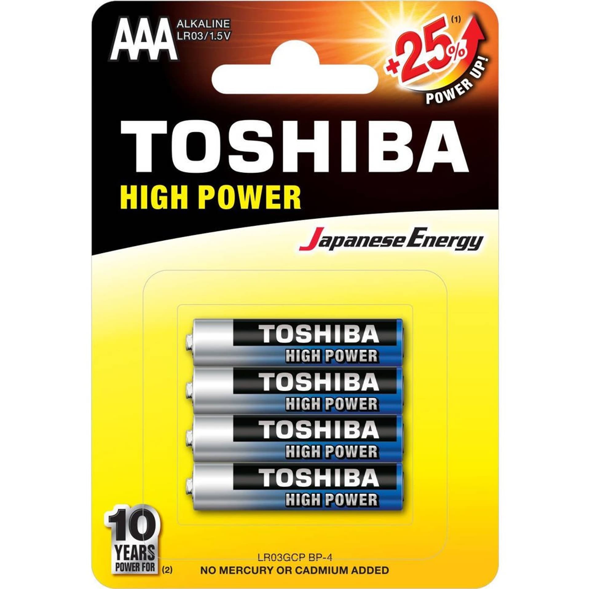 

Bateria AAA TOSHIBA High Power 4szt 1.5V Alkaliczna LR03/4/48 BL