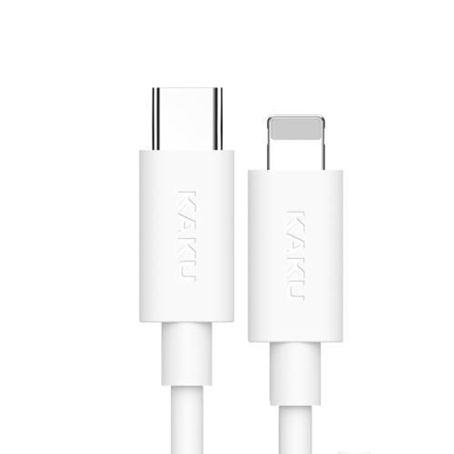 

Kabel USB-C Typ C PD na Lightning IPhone 18W 3A 1m Szybkie ładowanie i Transfer danych KAKU Fast Charging Data Cable (KSC-238) biały, Ksc-238) biał