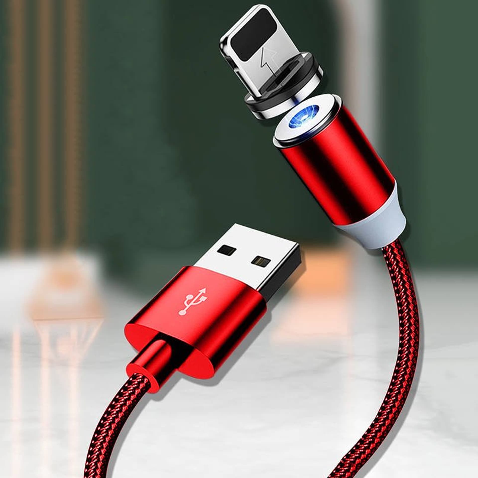 

Kabel magnetyczny 3w1 (USB Typ C + Lightning + Micro USB) 3A 1m KAKU Magnetic Charging Cable (KSC-320) czerwony, Ksc-320) czerwon