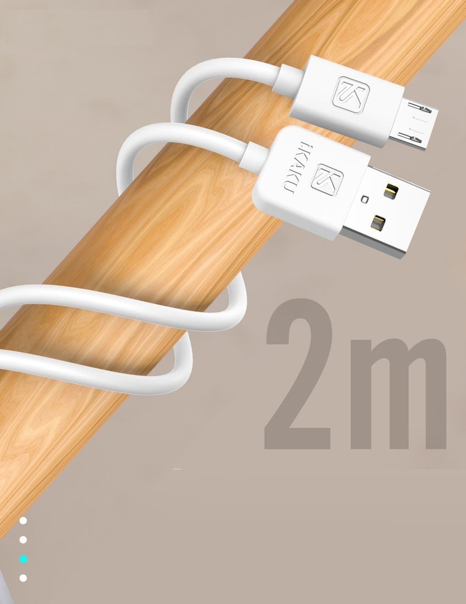 

Kabel Micro USB 2.4A 2m Szybkie Ładowanie i Transfer Danych KAKU (KSC-332) biały, Ksc-332) biał