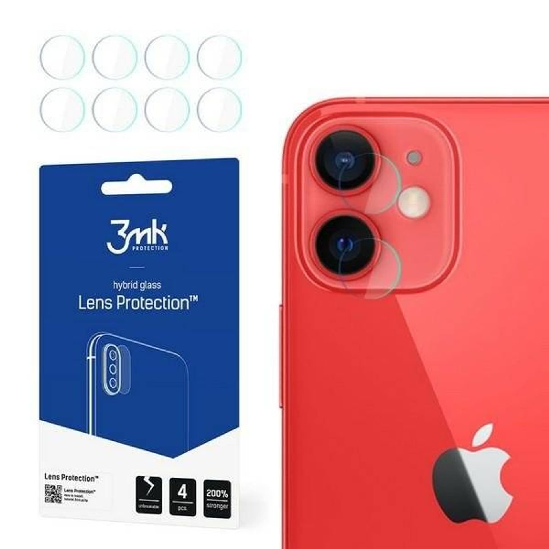 

3MK Lens Protect iPhone 12 Mini Ochrona na obiektyw aparatu 4szt