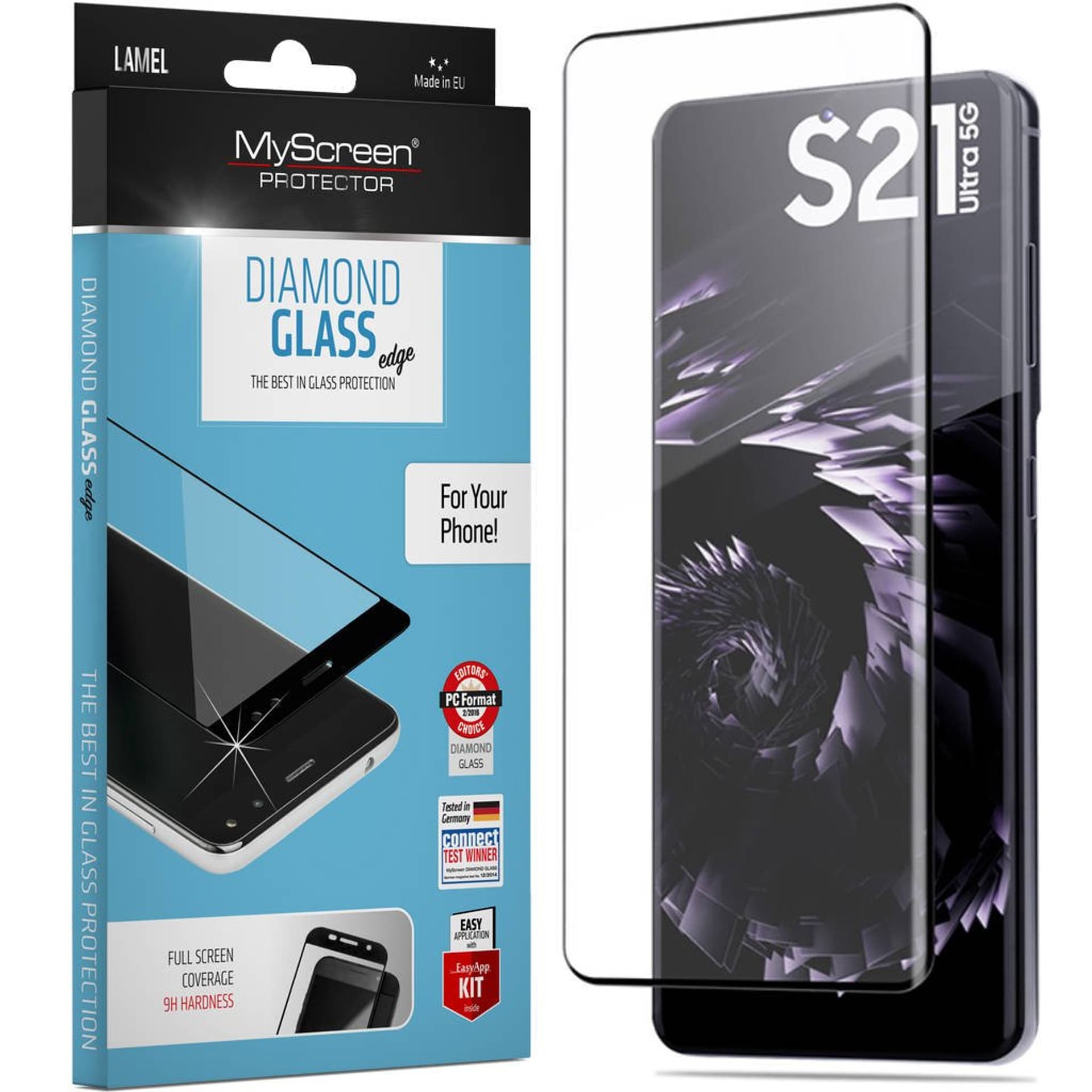 

MS Diamond Glass Edge 3D Sam G998 S21 Ultra czarny/black, Tempered Glass