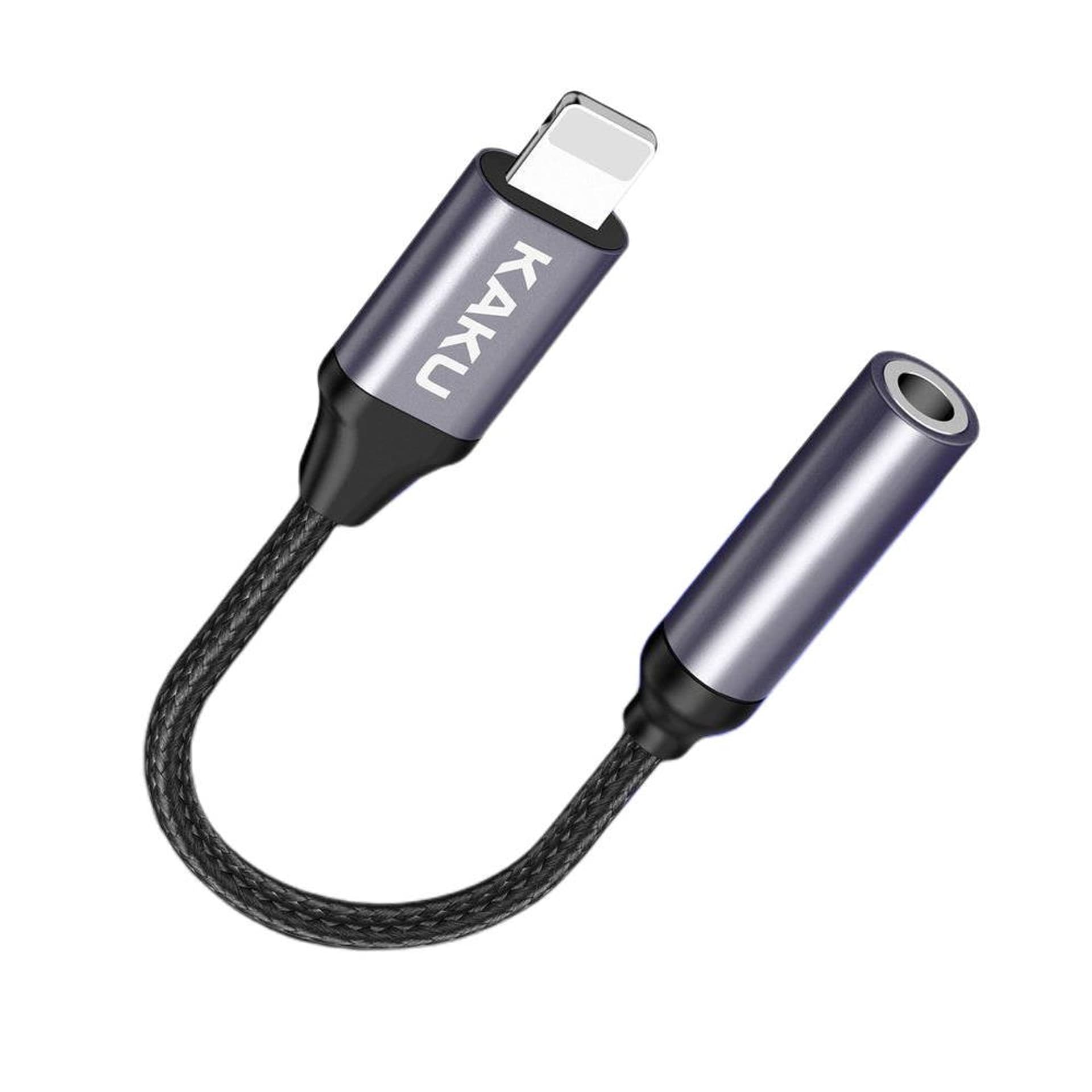 

Adapter Słuchawkowy iPhone Lightning na mini jack 3,5mm Przejściówka KAKU 2in1 Short Audio Converter Lightning 8-pin (KSC-428) czarny, Ksc-428) czarn