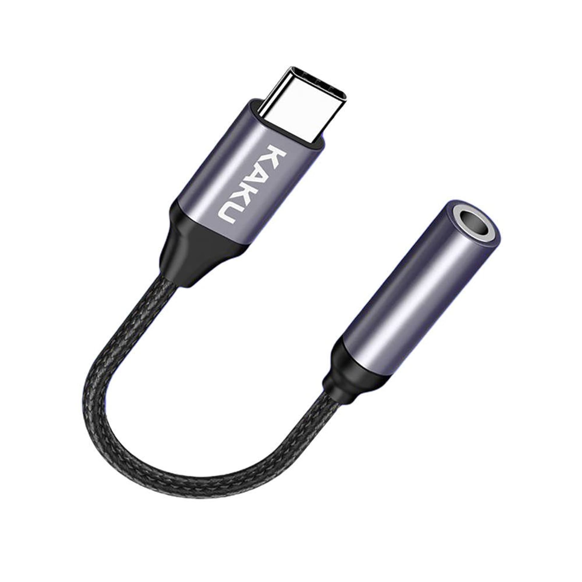 

Adapter Słuchawkowy USB Typ C na mini jack 3,5mm Przejściówka KAKU 2in1 Short Audio Converter USB-C (KSC-428) czarny, Ksc-428) czarn