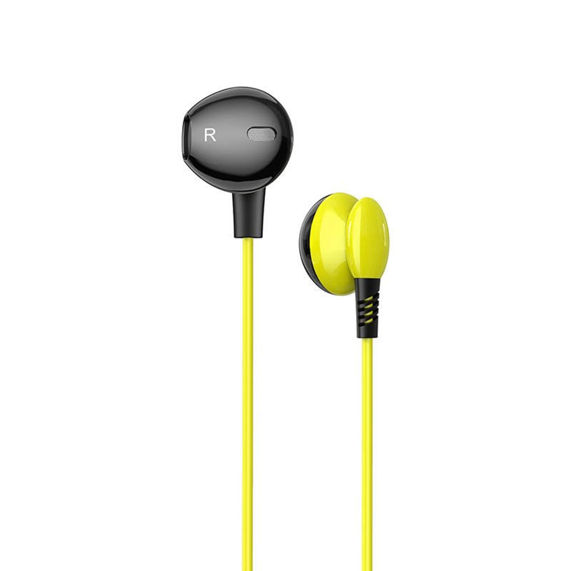 

Słuchawki Douszne (mini jack 3,5mm) z Mikrofonem KAKU Universal In-ear Earphones with Mic 3.5mm (KSC-379) żółte, Ksc-379) żółt