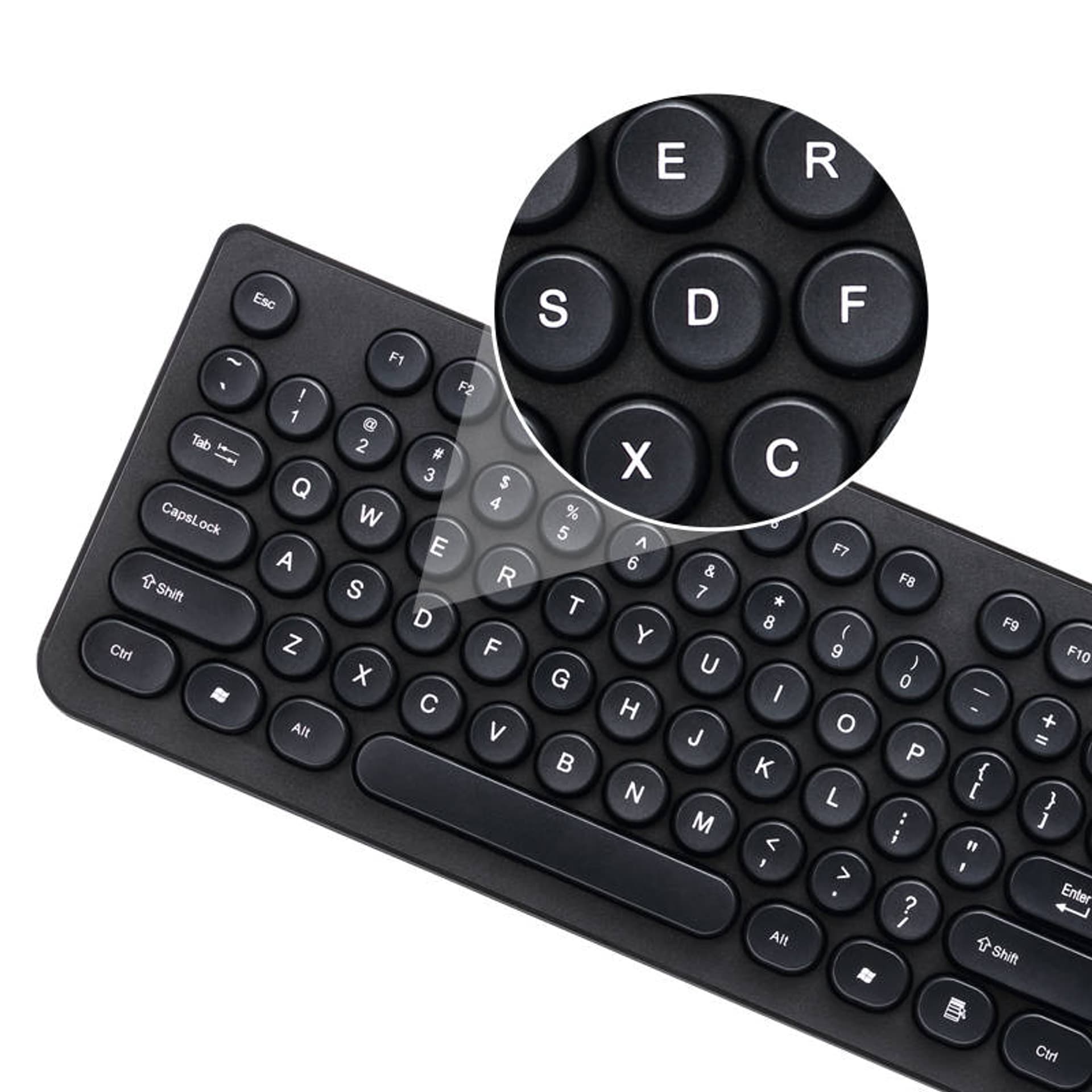 

Inteligentna Klawiatura Bezprzewodowa USB 2,4GHz KAKU Smart Keyboard (KSC-464) czarna, Ksc-464) czarn