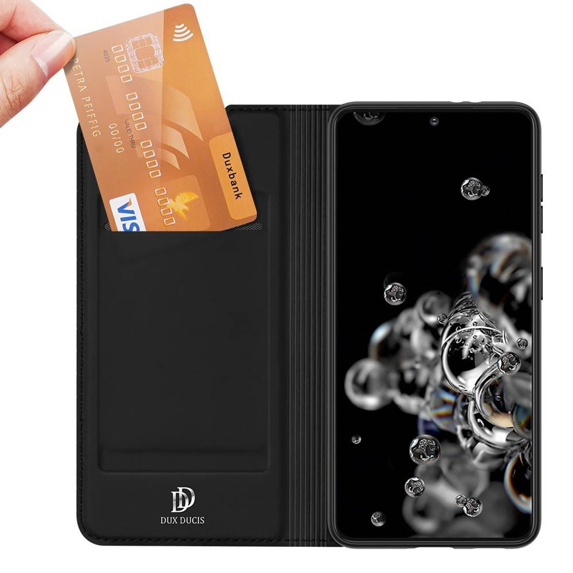 

Etui SAMSUNG GALAXY S21+ PLUS z klapką Dux Ducis skórzane Skin Leather czarne