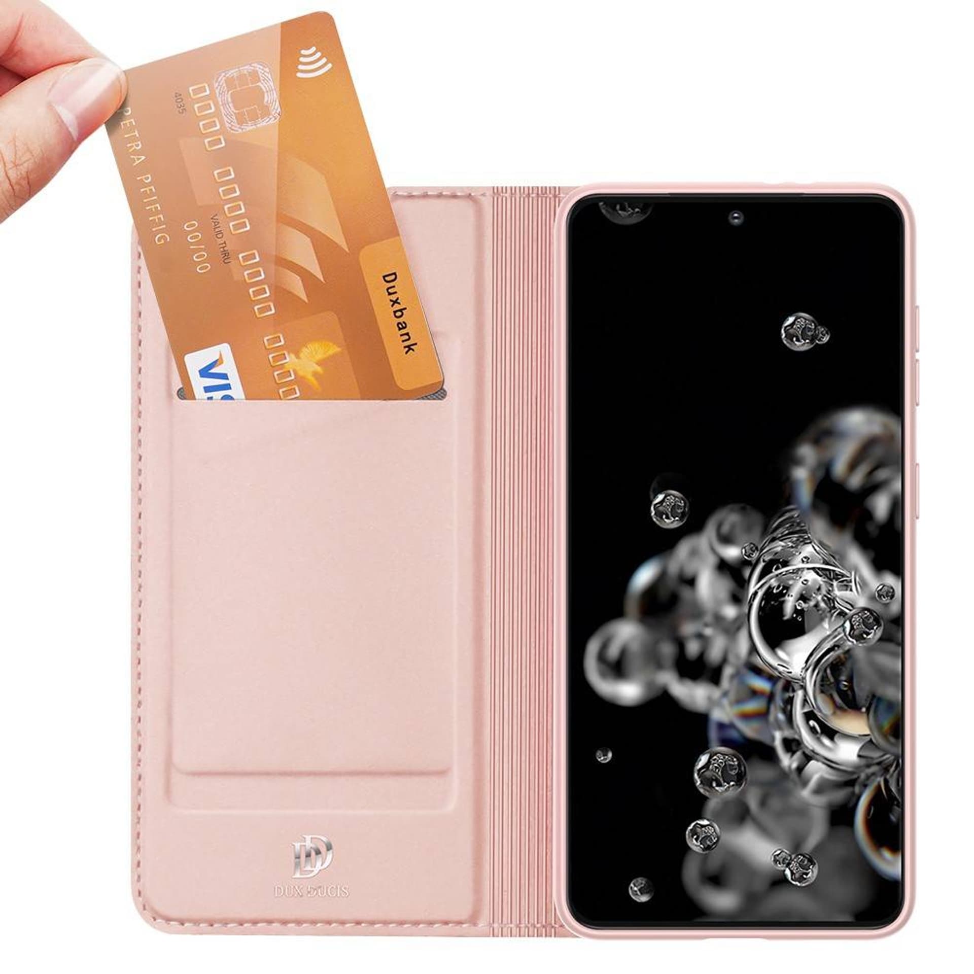 

Etui SAMSUNG GALAXY S21+ PLUS z klapką Dux Ducis skórzane Skin Leather jasny róż