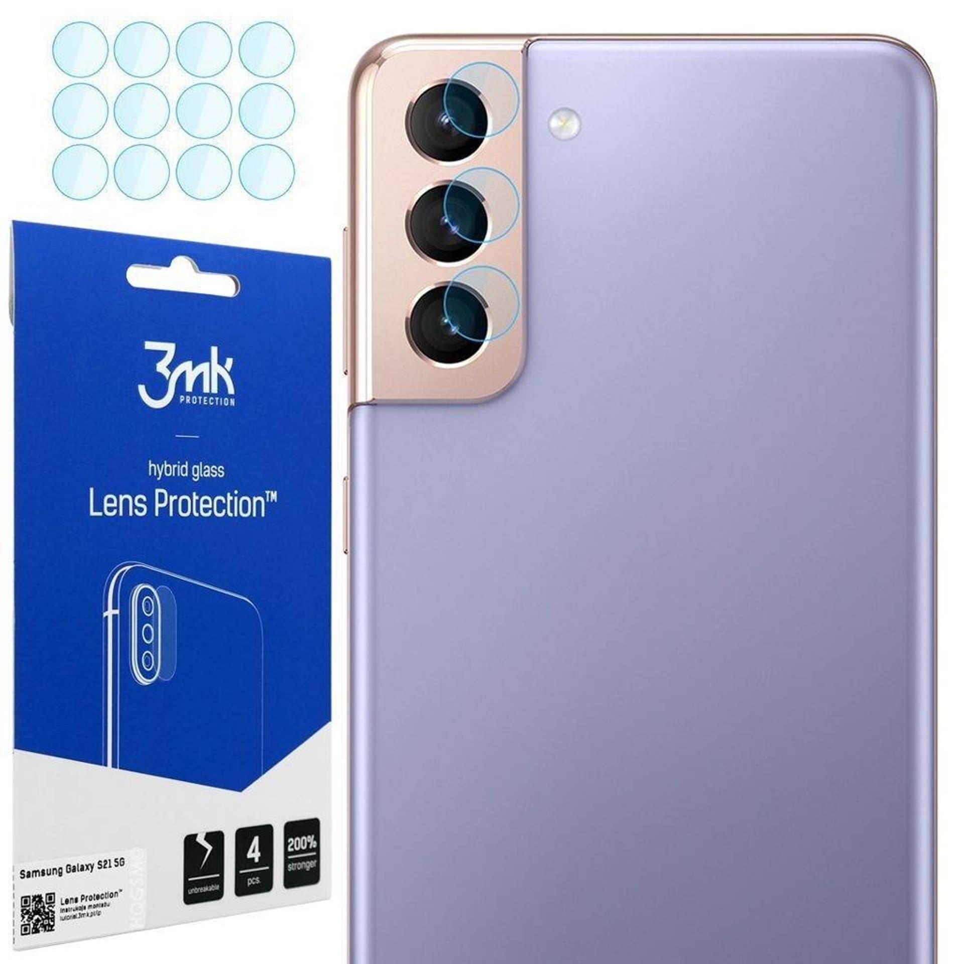 

3MK Lens Protect Sam G991 S21 Ochrona na obiektyw aparatu 4szt