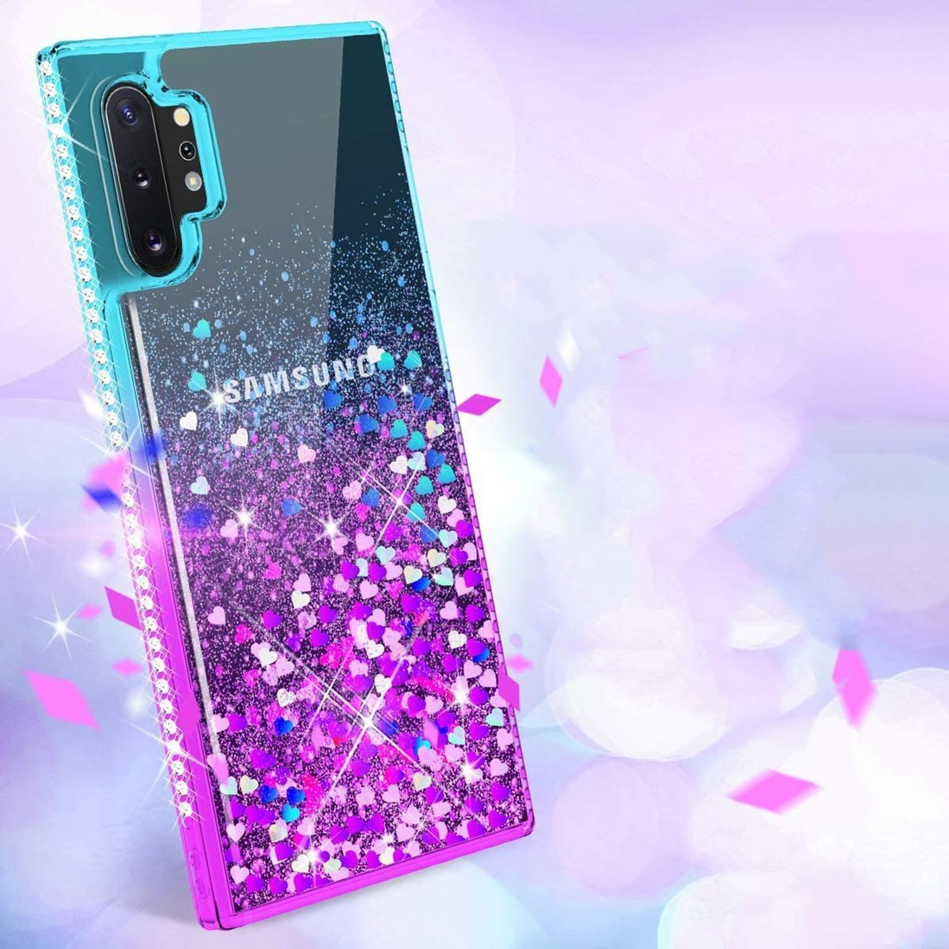 

Etui SAMSUNG GALAXY S21+ PLUS Diamond Liquid Przelewany Brokat niebiesko-fioletowe