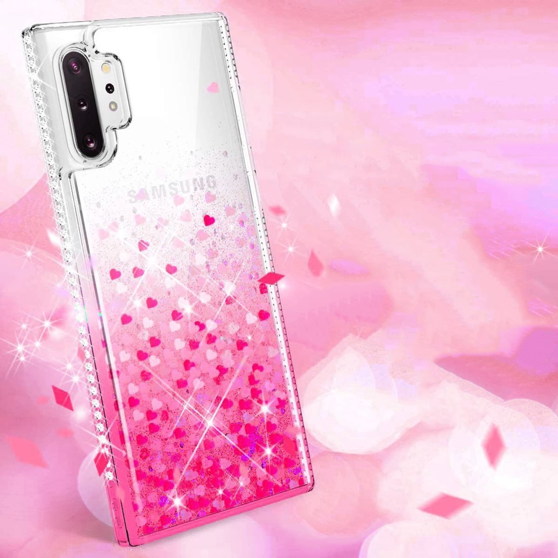 

Etui IPHONE 12 PRO MAX Diamond Liquid Przelewany Brokat różowe