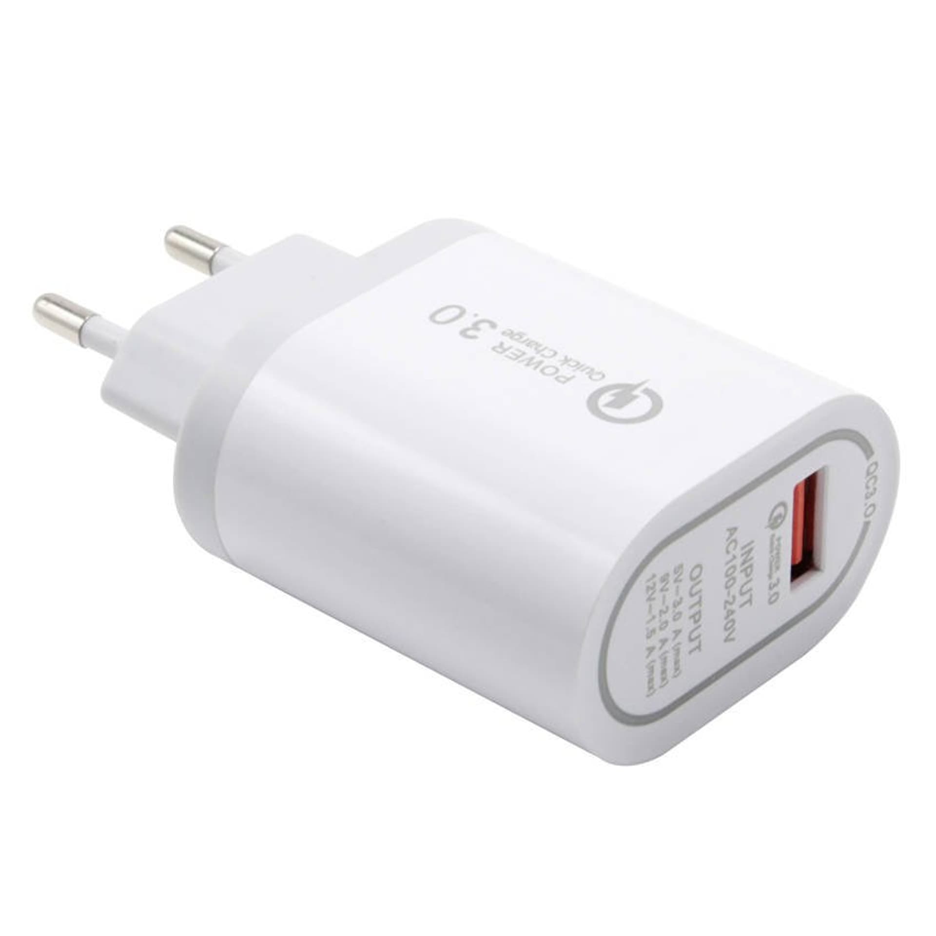 

Ładowarka Sieciowa 1xUSB QC 3.0 (BK377) biała, Bk377) biał