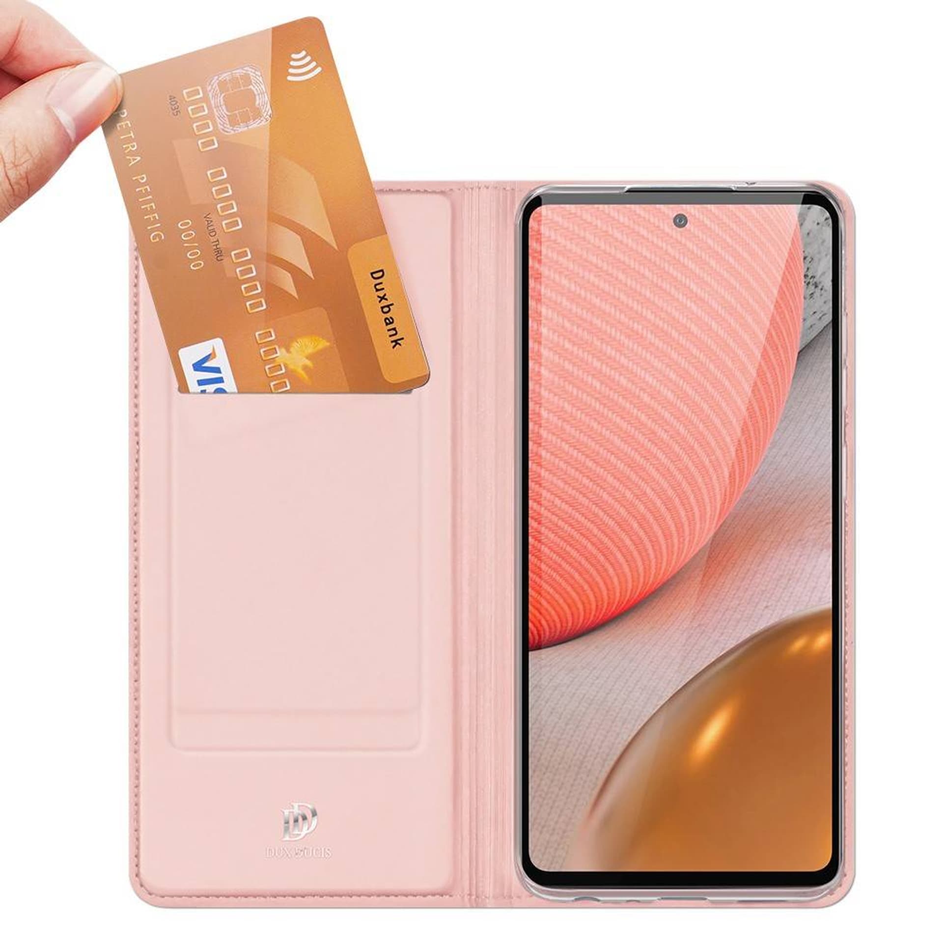 

Etui SAMSUNG GALAXY A72 5G z klapką Dux Ducis skórzane Skin Leather jasny róż