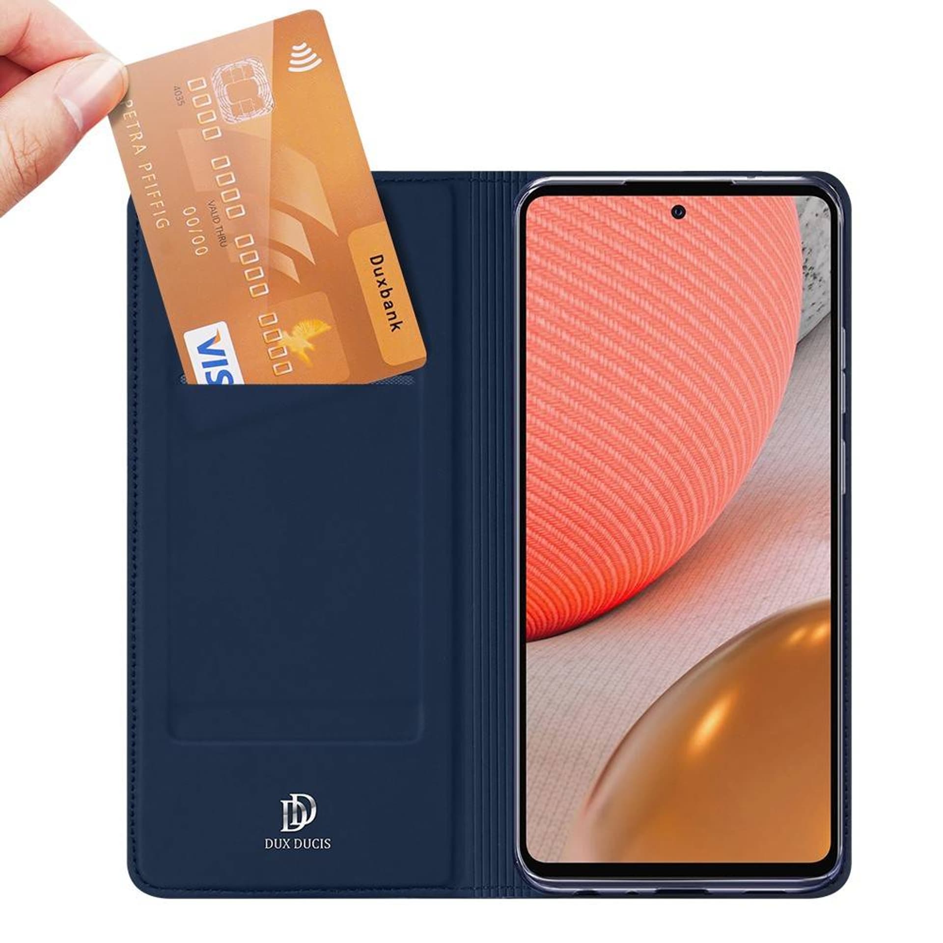 

Etui SAMSUNG GALAXY A72 5G / 4G z klapką Dux Ducis skórzane Skin Leather granatowe