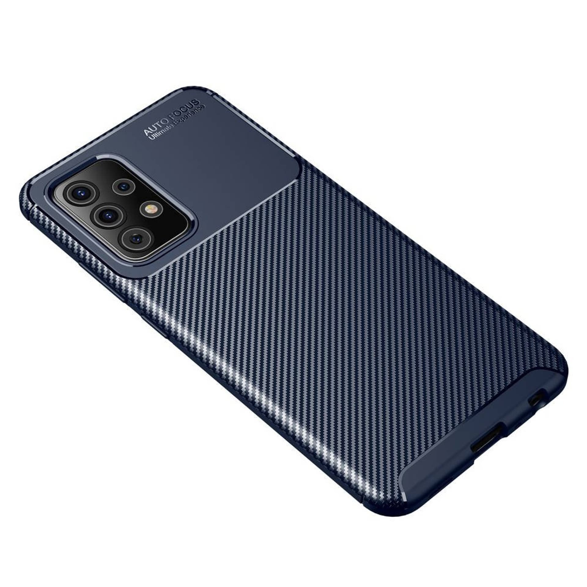 

Etui SAMSUNG GALAXY A72 5G Pancerne Shockproof Carbon Fiber niebieskie