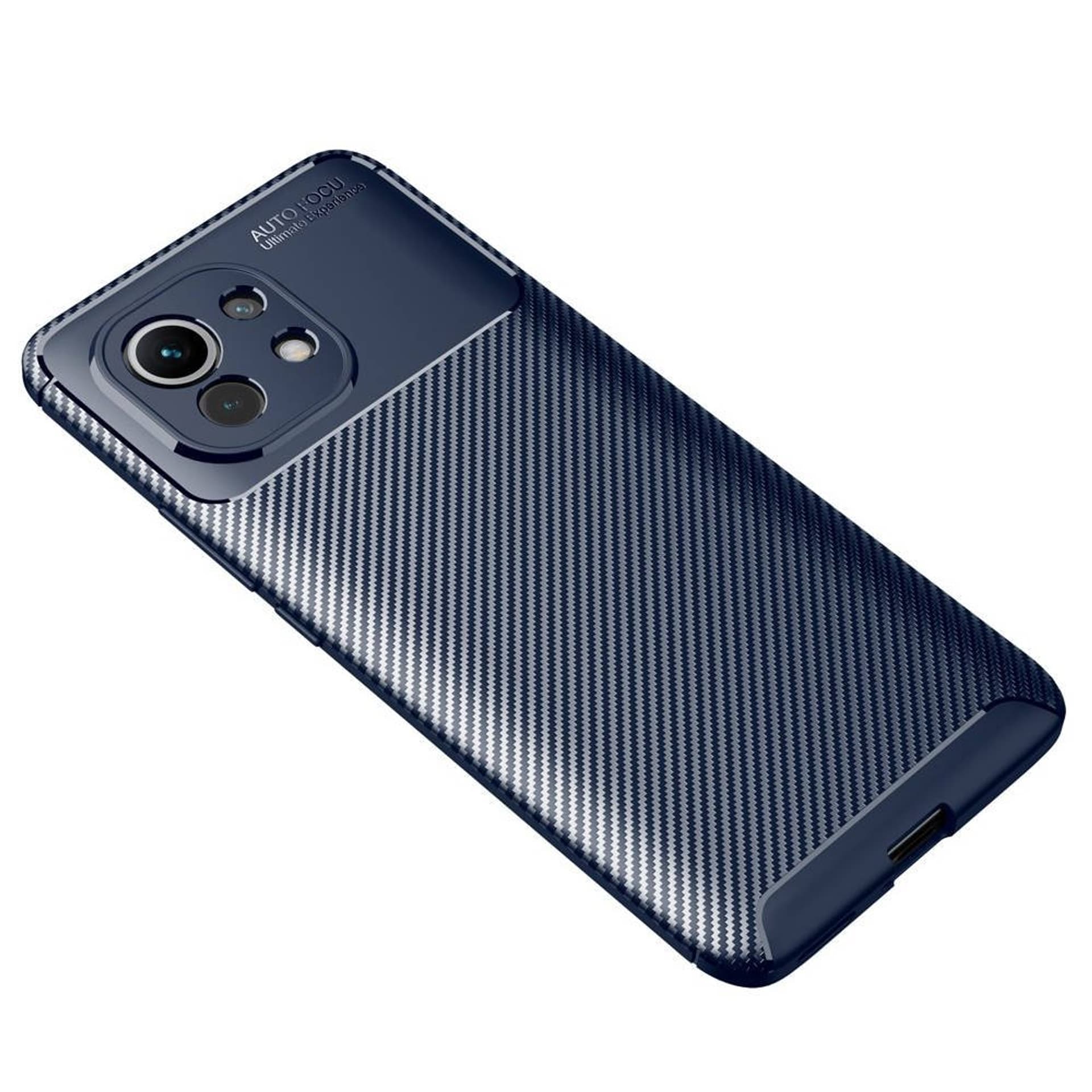 

Etui XIAOMI MI 11 Pancerne Shockproof Carbon Fiber niebieskie