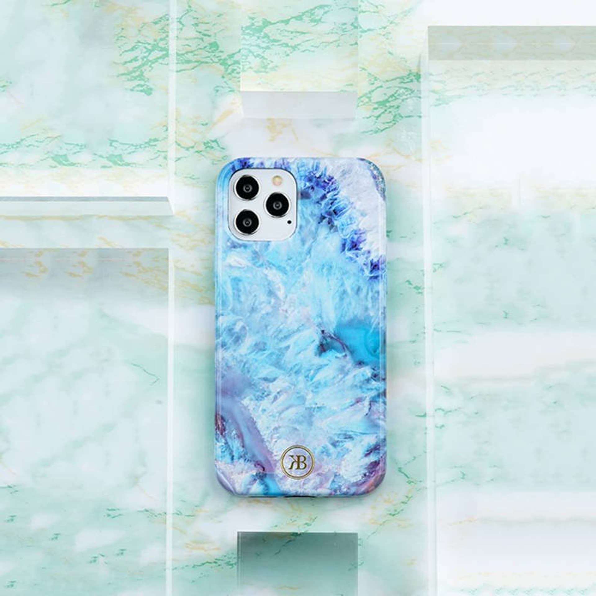 

Etui IPHONE 12 MINI Kingxbar Agate Series niebieskie