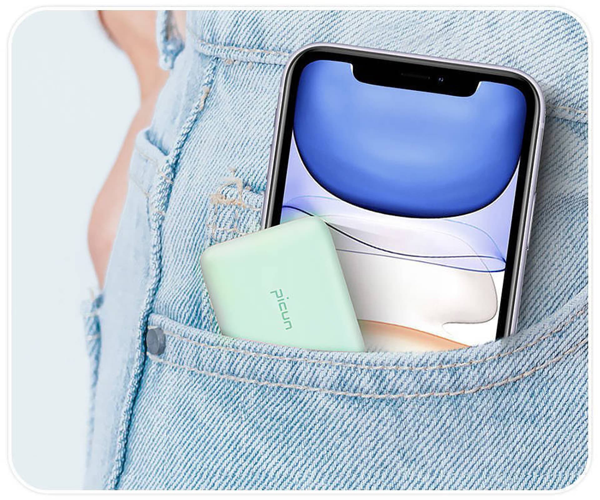 

Słuchawki bezprzewodowe dokanałowe Bluetooth 5.0 TWS PICUN W13 miętowe